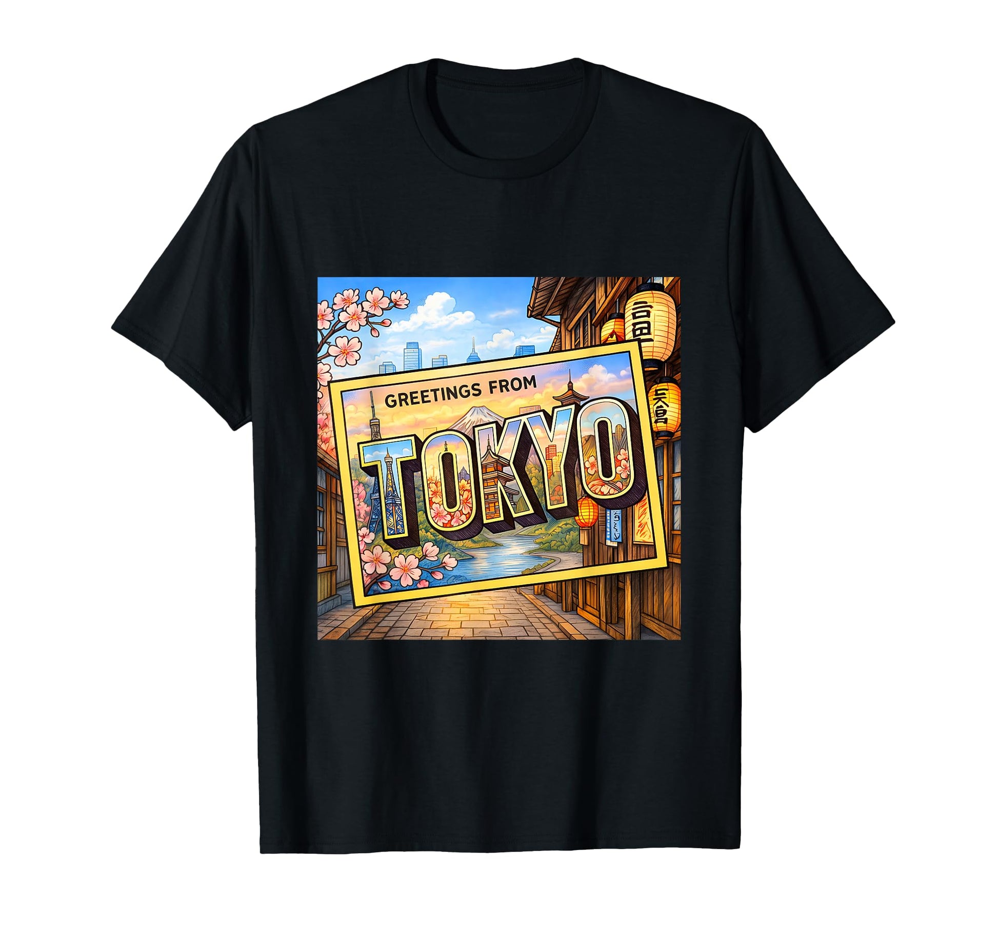 Tokyo Japan Travel Postcard T-Shirt - Trendy Graphic Men Women - T-Shirt, Sweatshirt, Hoodie
