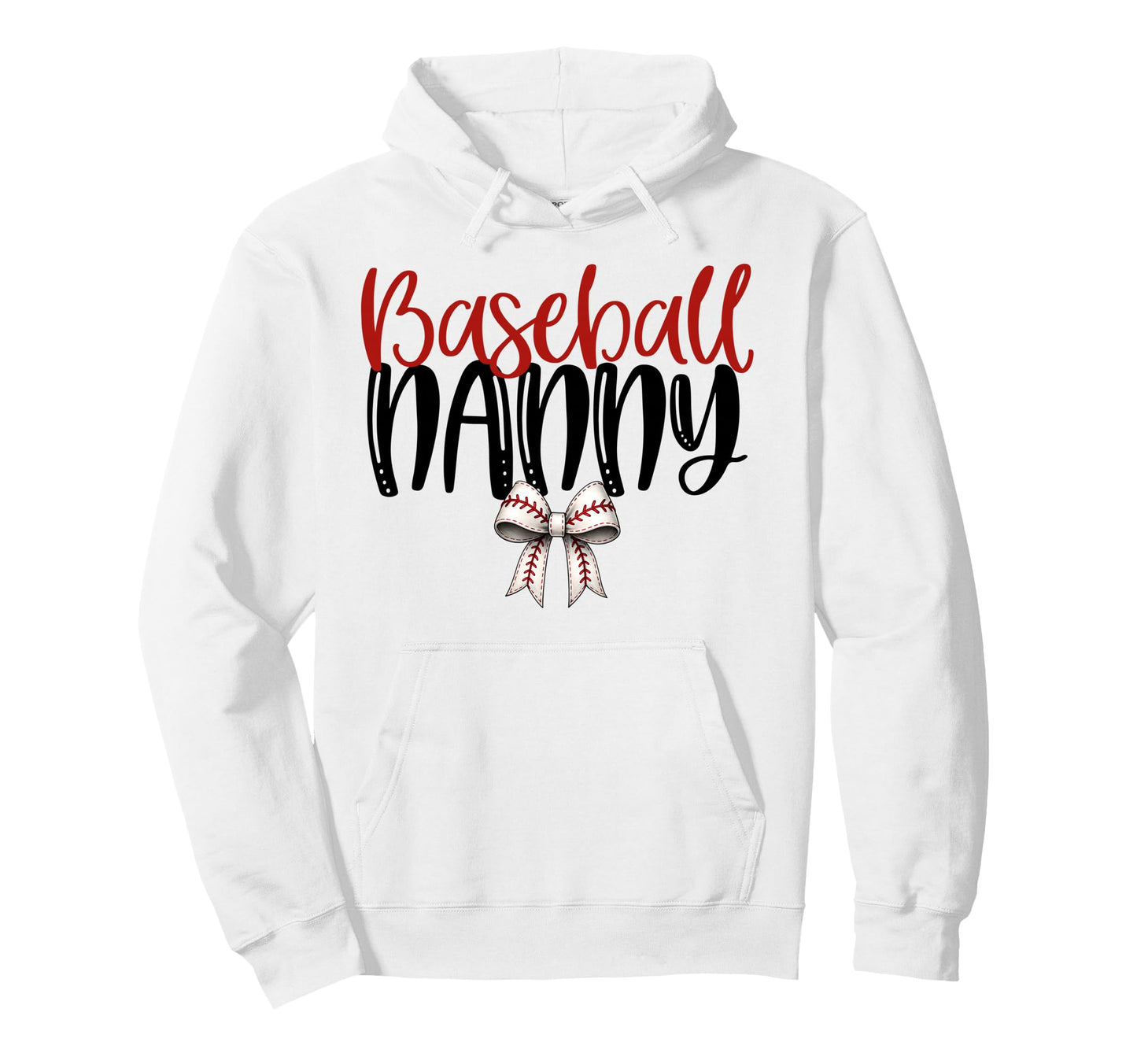 Baseball Nanny Coquette Bow Game Day Hoodie - Aesthetic Graphic Men Women - T-Shirt, Sweatshirt, Hoodie