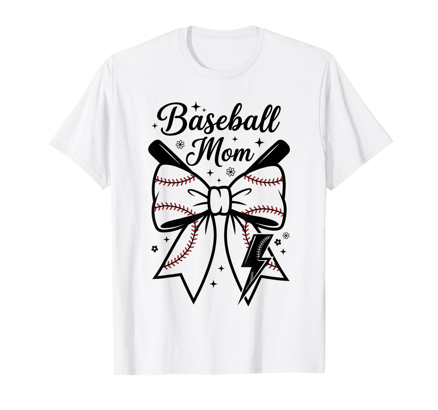 Proud Baseball Mother Bow Bats T-Shirt - Casual Everyday Wear Men Women - T-Shirt, Sweatshirt, Hoodie