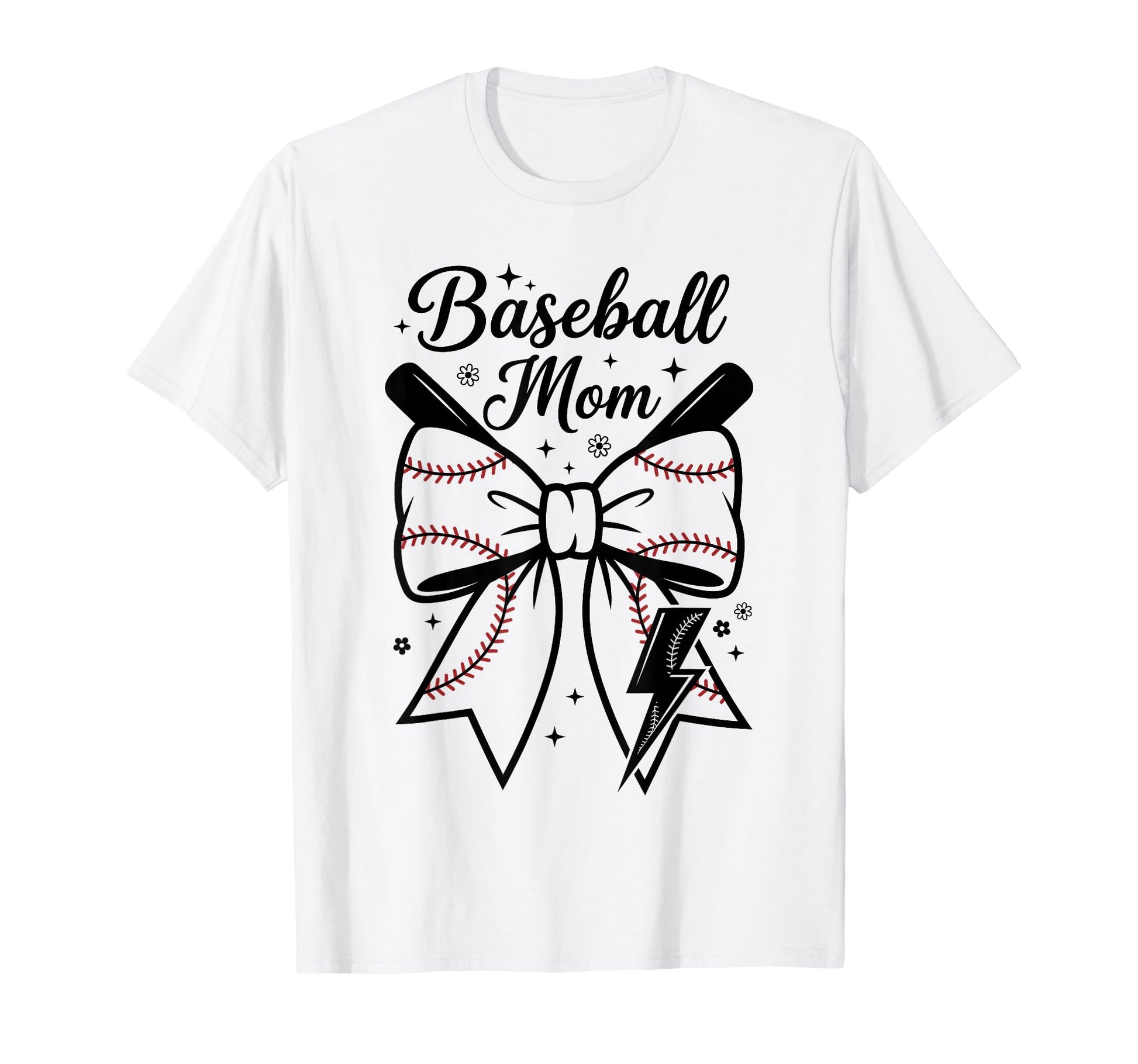 Proud Baseball Mother Bow Bats T-Shirt - Casual Everyday Wear Men Women - T-Shirt, Sweatshirt, Hoodie