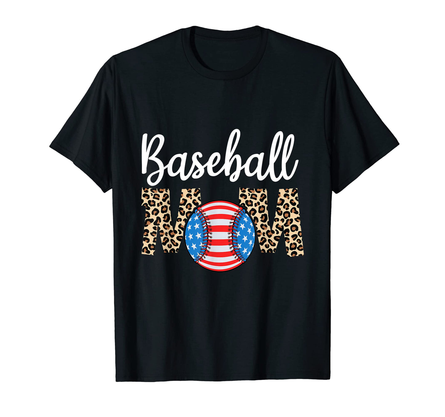 Softball Baseball Mom Leopard Mothers T-Shirt - Trendy Graphic Men Women - T-Shirt, Sweatshirt, Hoodie