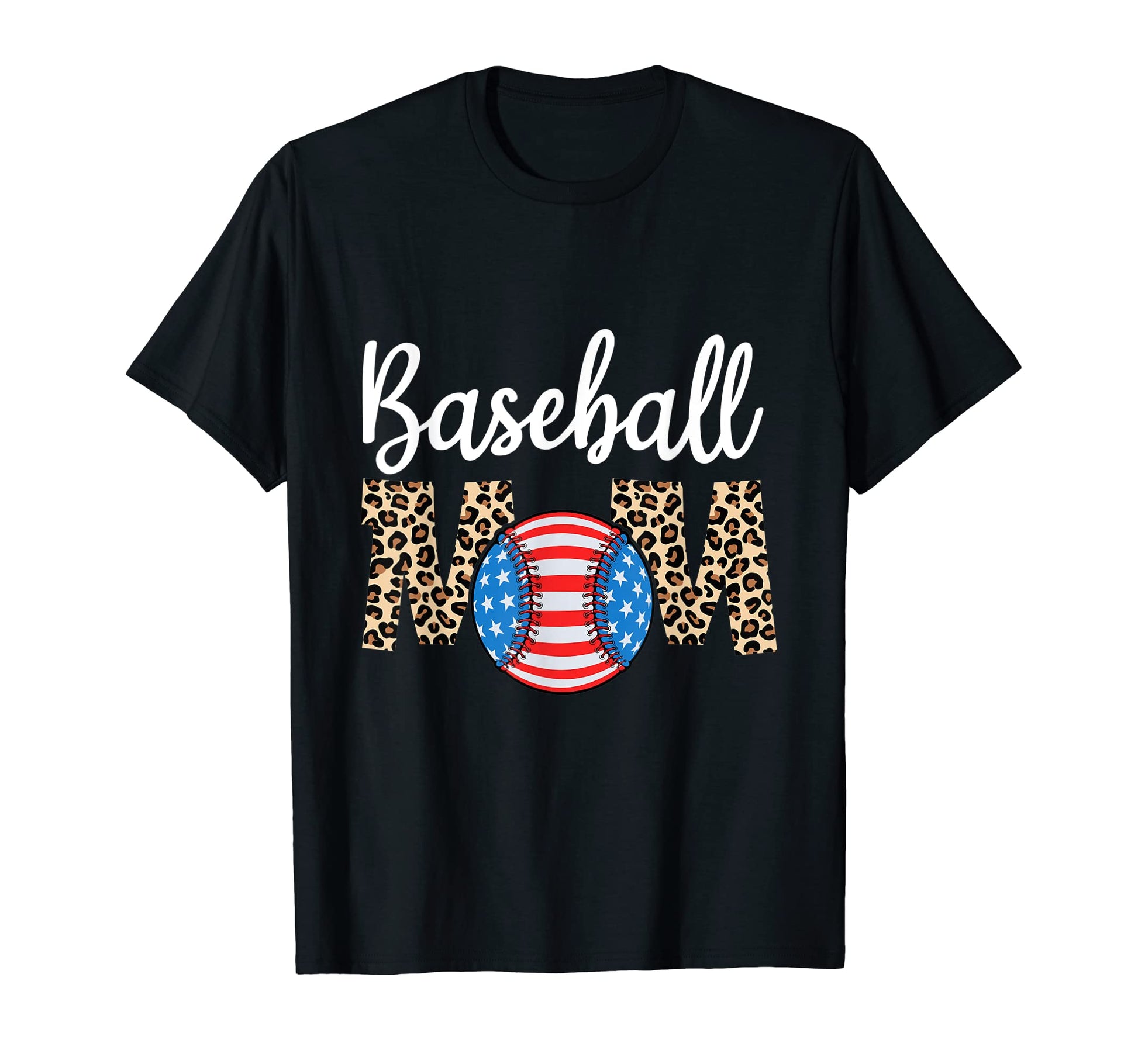 Softball Baseball Mom Leopard Mothers T-Shirt - Trendy Graphic Men Women - T-Shirt, Sweatshirt, Hoodie