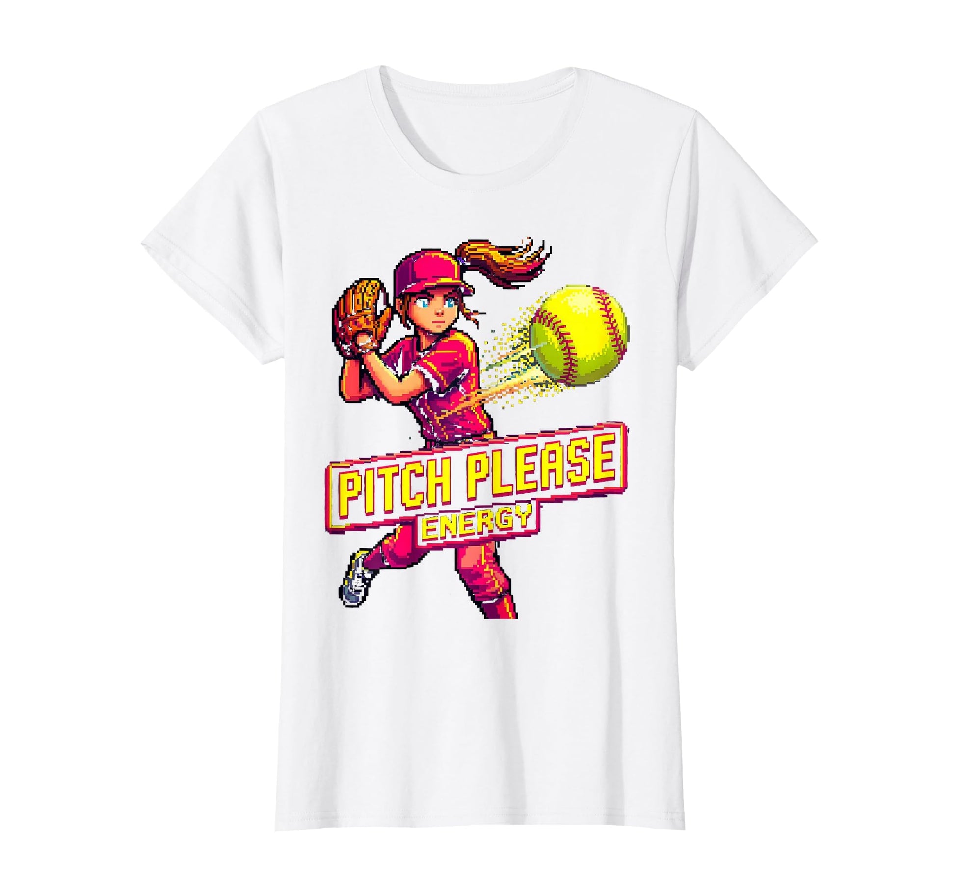 Pitch Please Energy Softball T-Shirt - Unique Graphic Men Women - T-Shirt, Sweatshirt, Hoodie