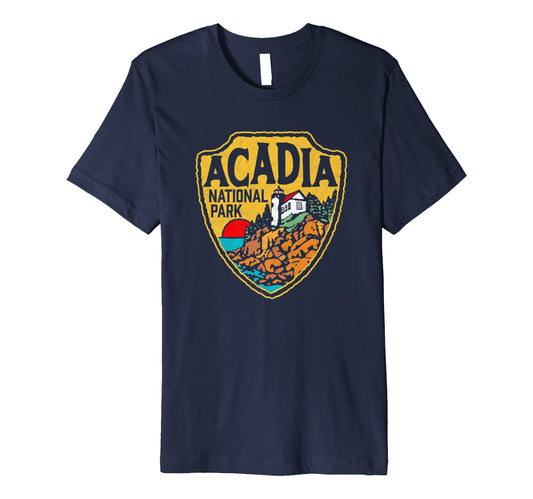 Acadia National Park Maine Lighthouse T-Shirt - Minimalist Print Men Women - T-Shirt, Sweatshirt, Hoodie