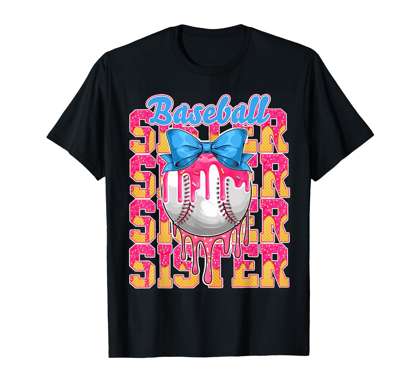 Baseball Sister Ice Cream Drip Coquette T-Shirt - Unique Graphic Unisex - T-Shirt, Sweatshirt, Hoodie