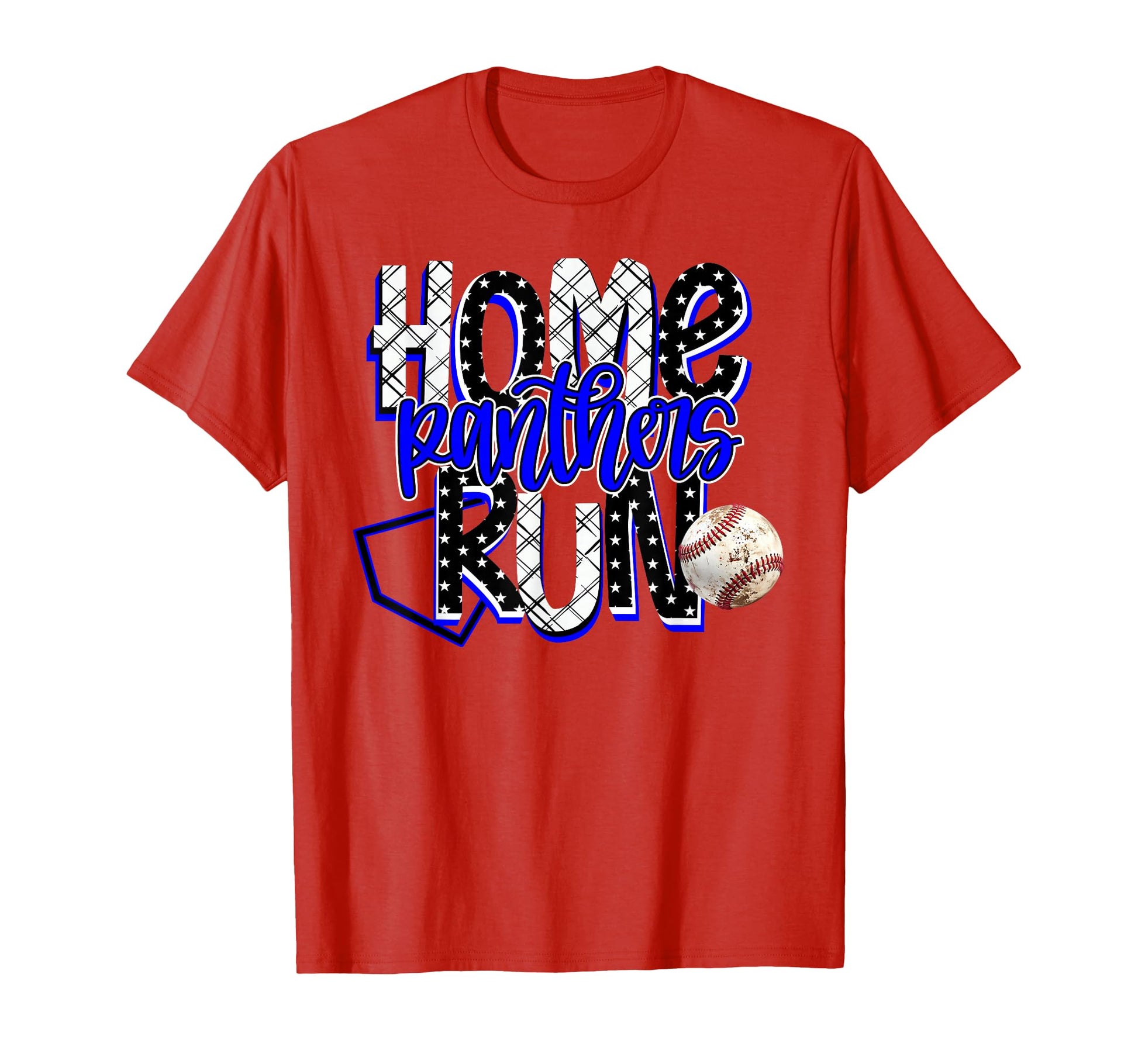 Home Run Panthers Baseball Blue Black T-Shirt - Custom Art Print Unisex - T-Shirt, Sweatshirt, Hoodie