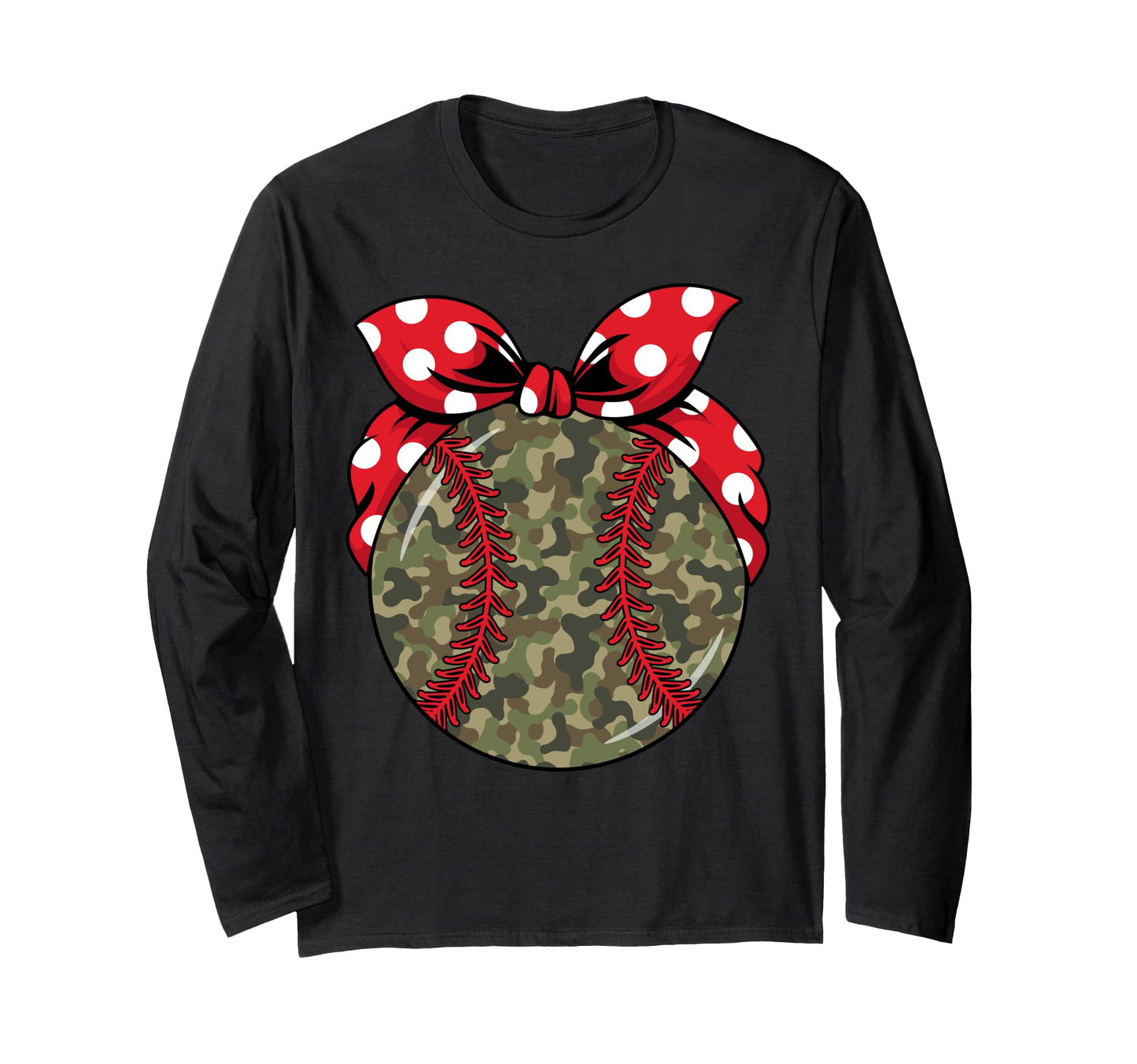Baseball Camo Bow Softball Checkered Red Hoodie - Novelty Apparel Unisex - T-Shirt, Sweatshirt, Hoodie