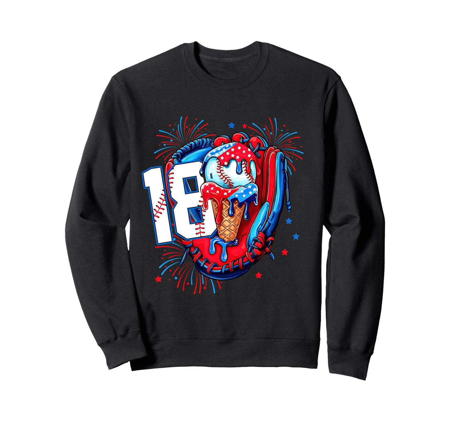 Its My 18Th Birthday Baseball Glove Ice Sweatshirt - Unique Graphic Unisex - T-Shirt, Sweatshirt, Hoodie
