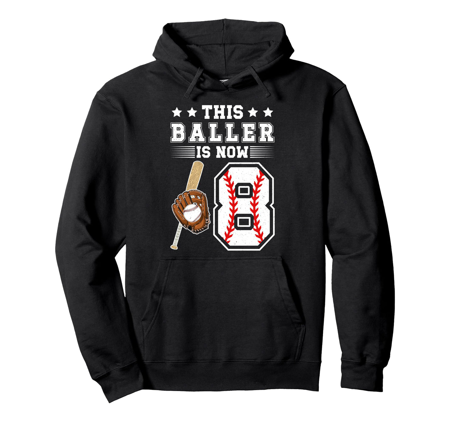 8Th Birthday Baseball 8 Year Old Hoodie - Trendy Graphic for Adults - T-Shirt, Sweatshirt, Hoodie