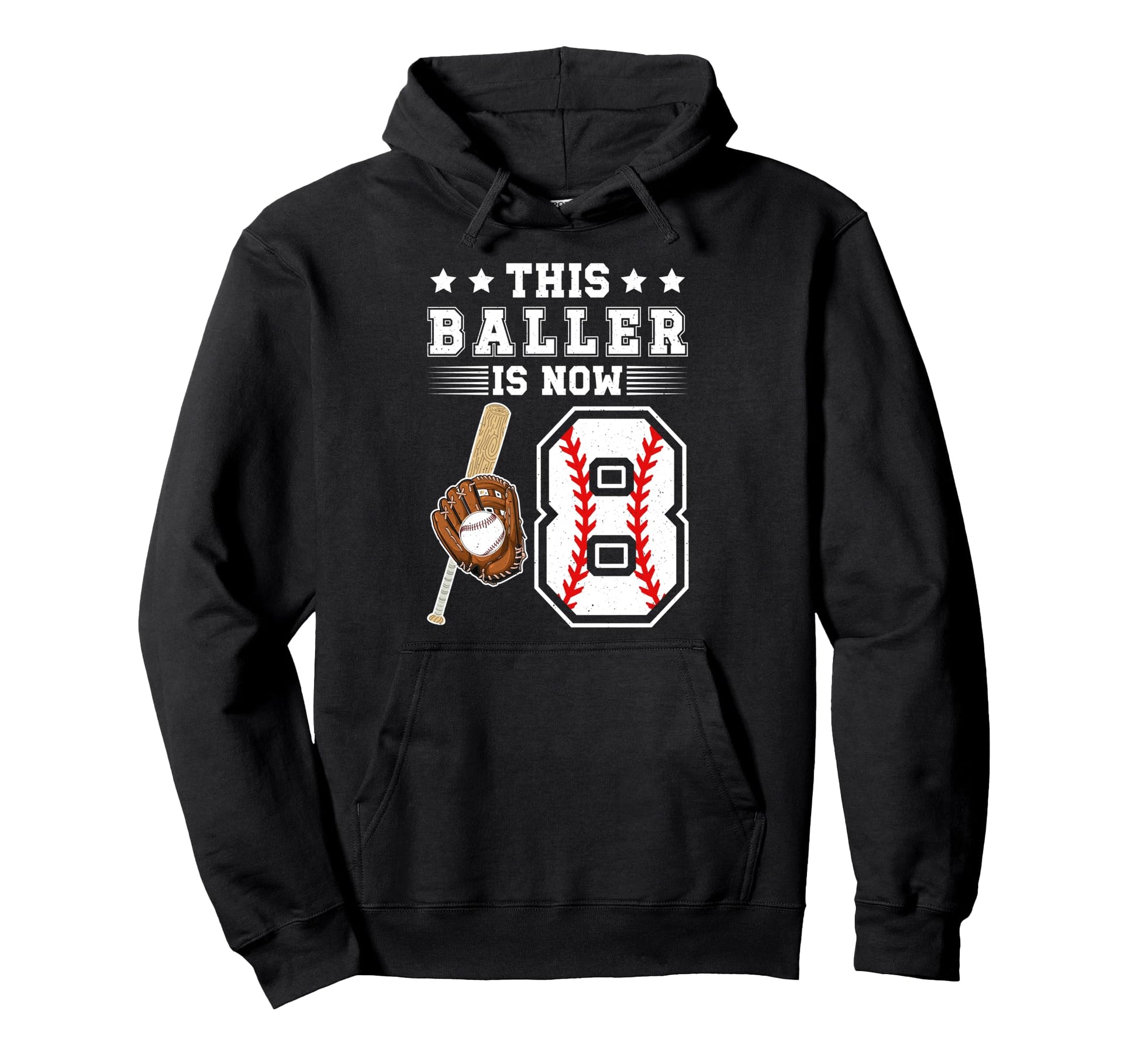 8Th Birthday Baseball 8 Year Old Hoodie - Trendy Graphic for Adults - T-Shirt, Sweatshirt, Hoodie