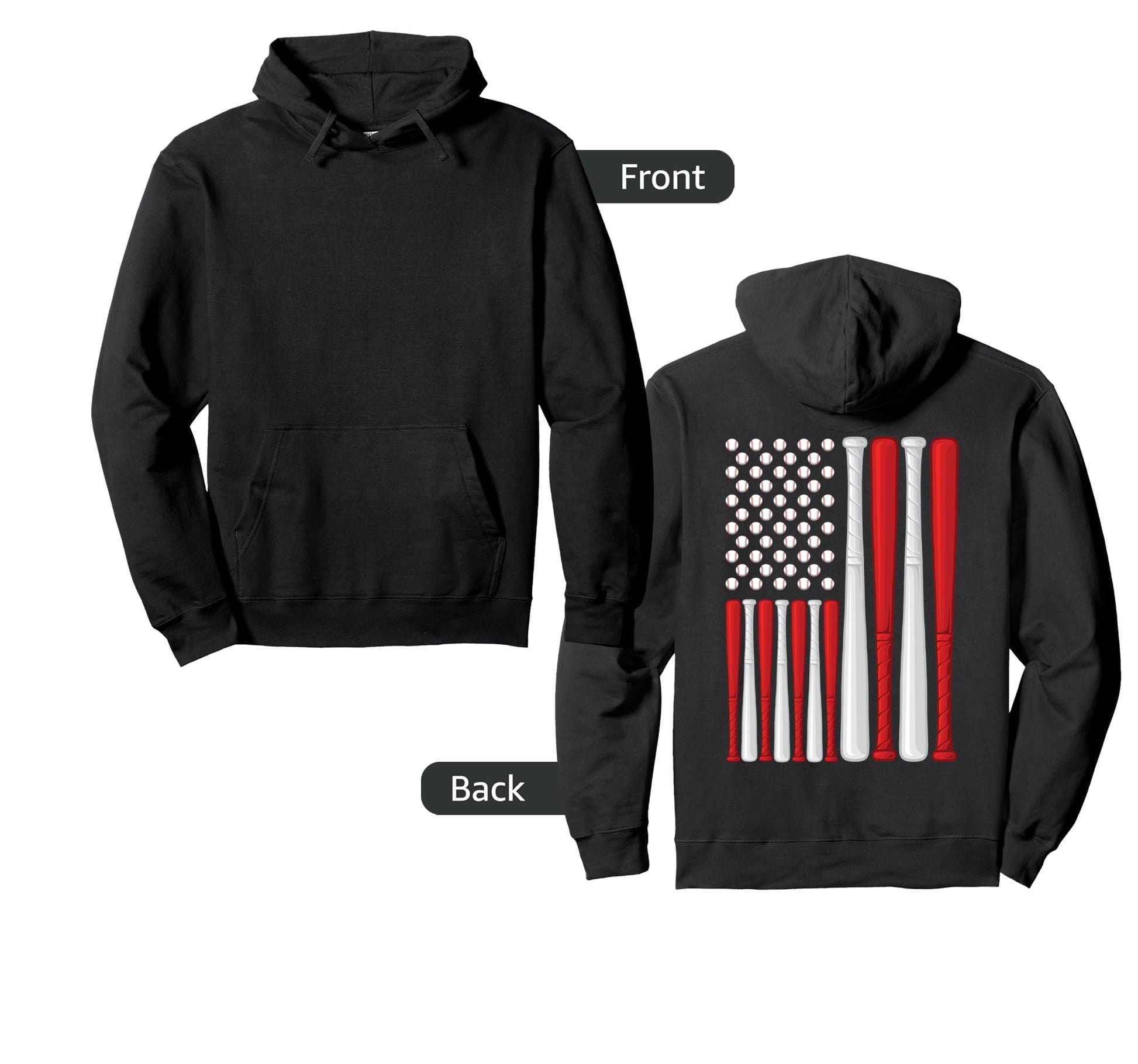 Usa Flag American Baseball Flag Baseball Hoodie - Unique Graphic Men Women - T-Shirt, Sweatshirt, Hoodie