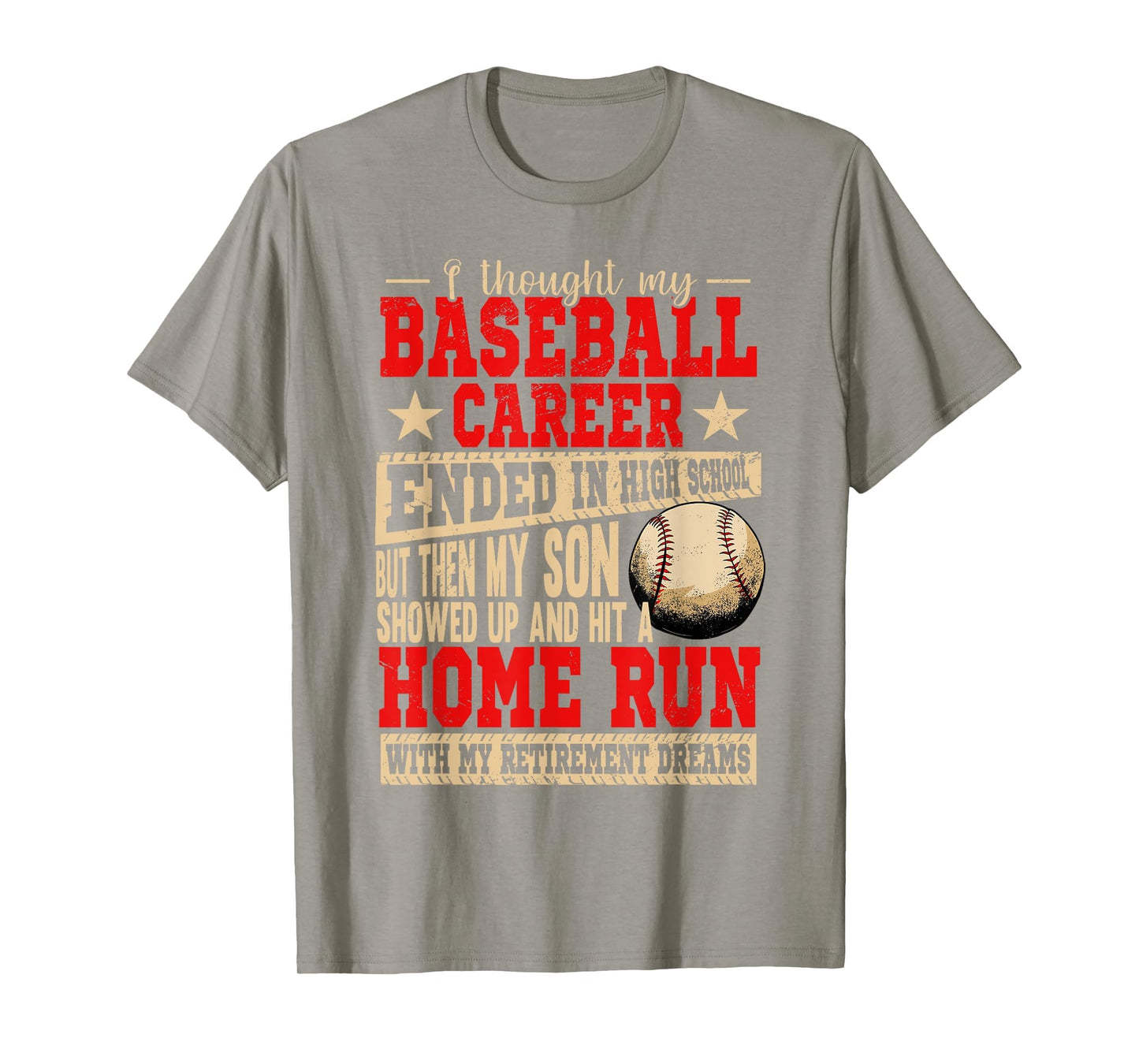 My Son Hit Home Run Baller Baseball T-Shirt - Minimalist Print Men Women - T-Shirt, Sweatshirt, Hoodie