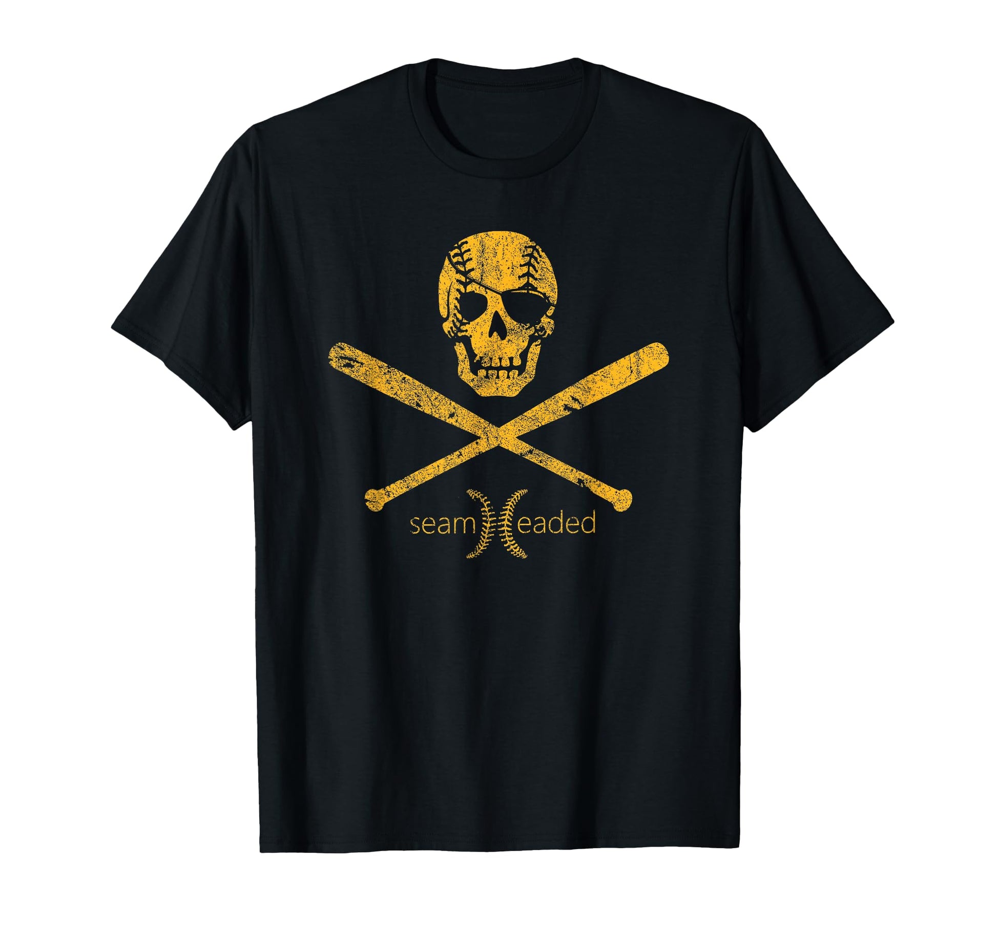 Pirate Baseball Skull And Bats Jolly T-Shirt - Trendy Graphic Men Women - T-Shirt, Sweatshirt, Hoodie