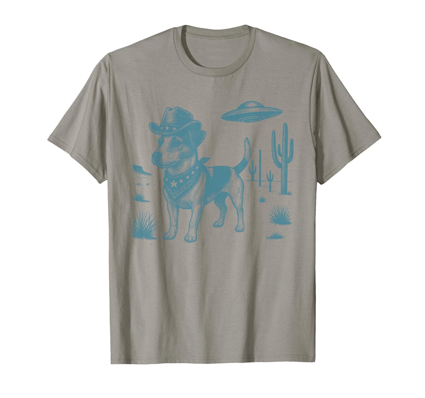 Jack Russell Cowboy Ufo Western T-Shirt - Fun Novelty Design Unisex - T-Shirt, Sweatshirt, Hoodie