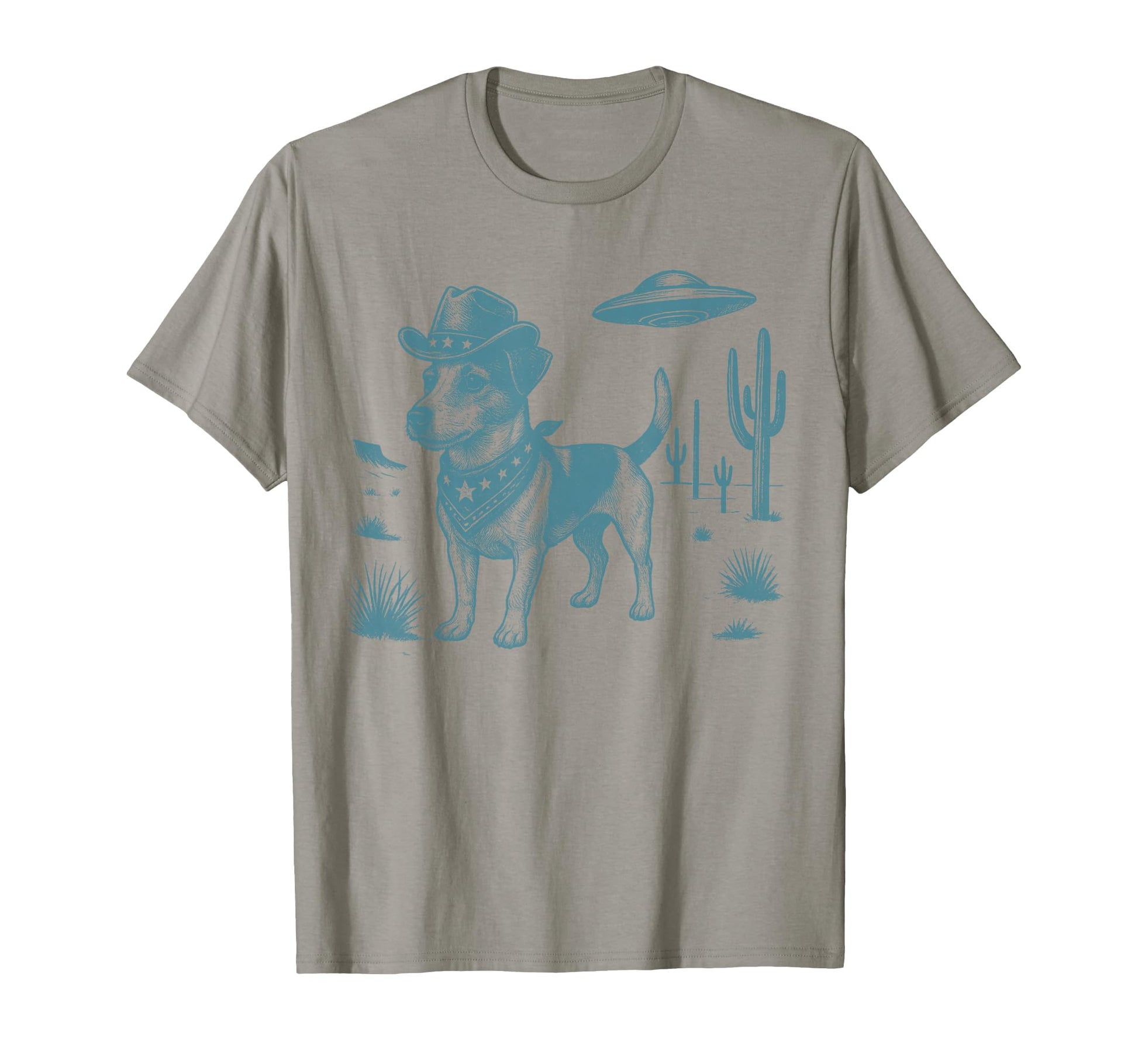 Jack Russell Cowboy Ufo Western T-Shirt - Fun Novelty Design Unisex - T-Shirt, Sweatshirt, Hoodie