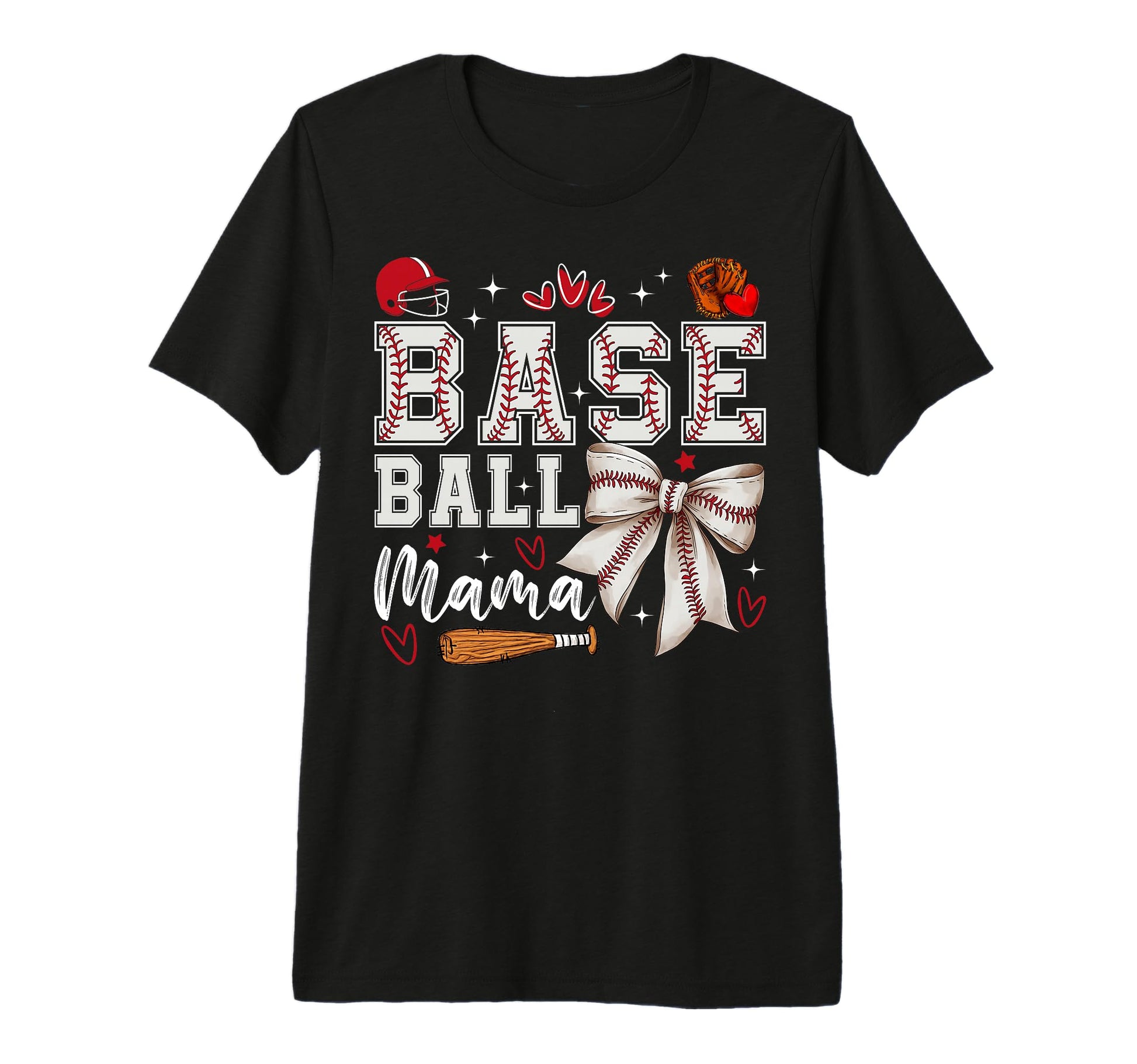 Baseball Mama Coquette Bow Game Day T-Shirt - Trendy Graphic Unisex - T-Shirt, Sweatshirt, Hoodie