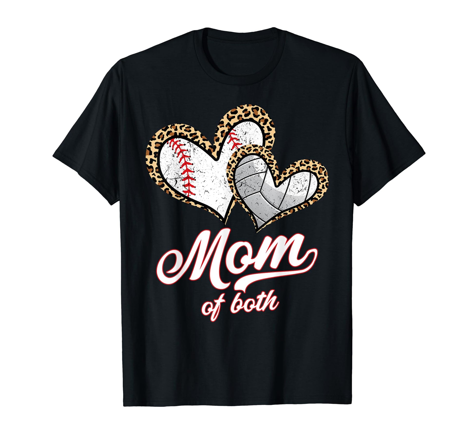 Baseball Volleyball Mom Both T-Shirt - Fun Novelty Design for Adults - T-Shirt, Sweatshirt, Hoodie