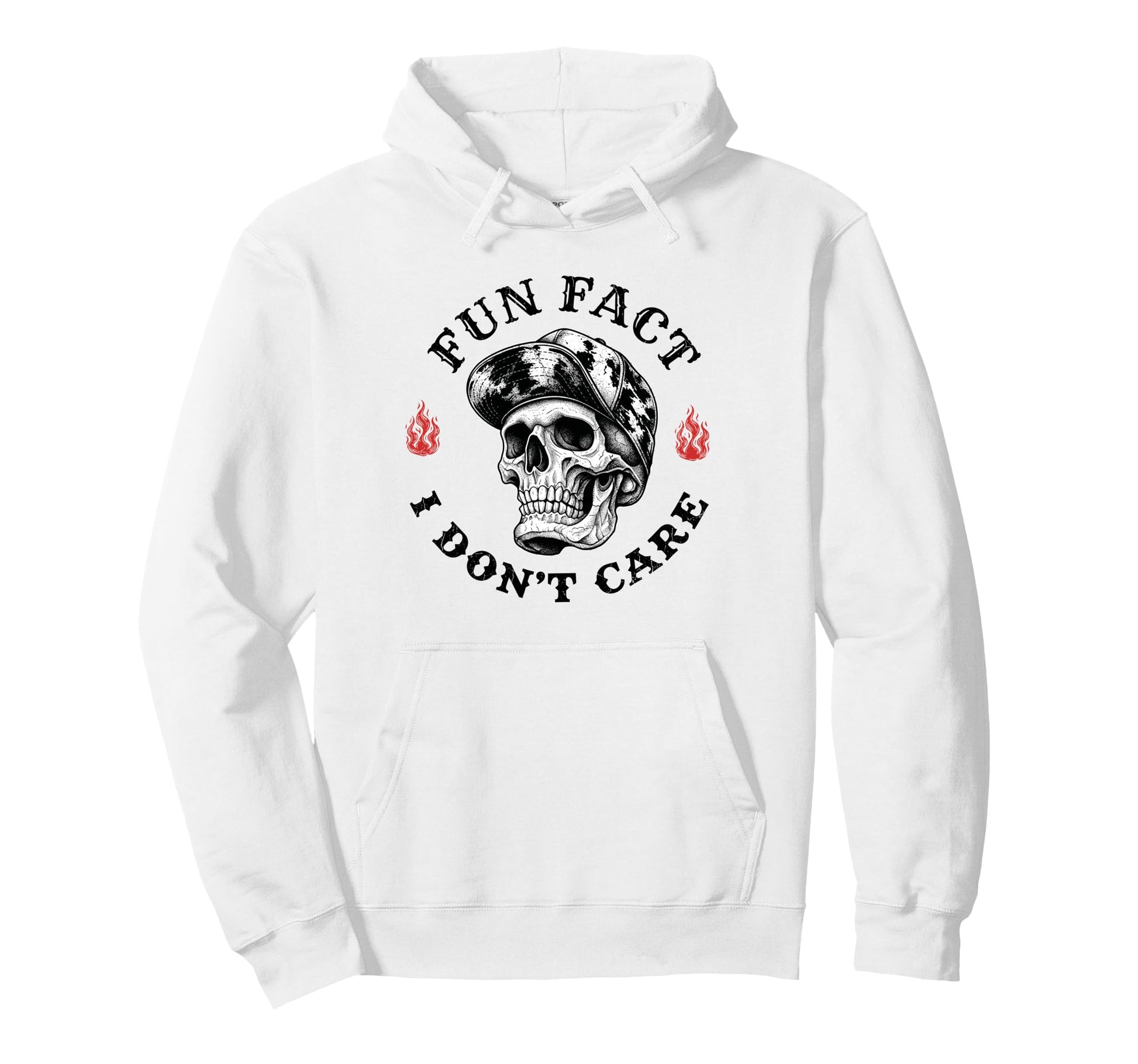 Fun Fact I Dont Care Funny Skeleton Hoodie - Custom Art Print for Adults - T-Shirt, Sweatshirt, Hoodie