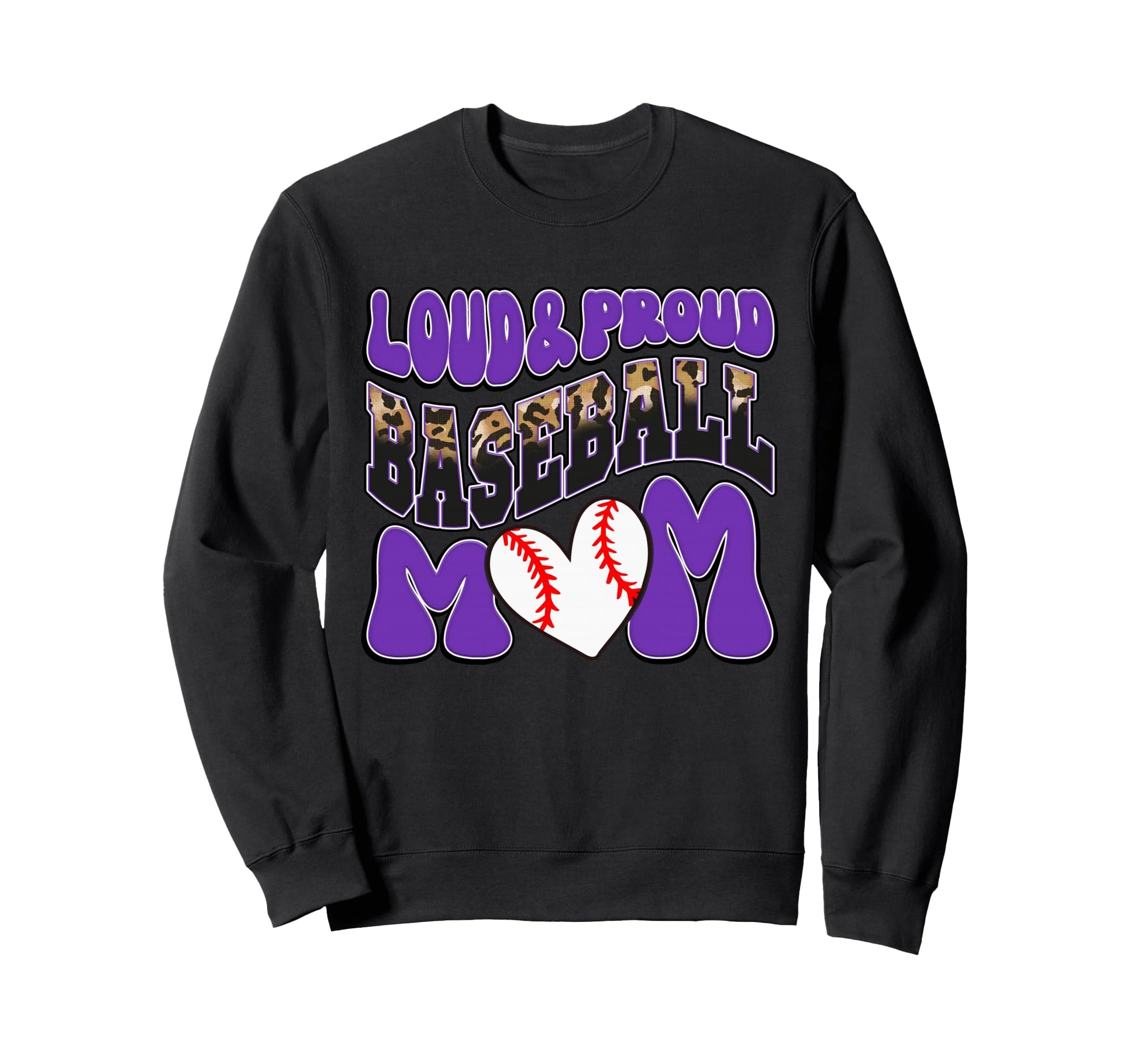 Loud Proud Baseball Mom Purple Team Sweatshirt - Minimalist Print Unisex - T-Shirt, Sweatshirt, Hoodie