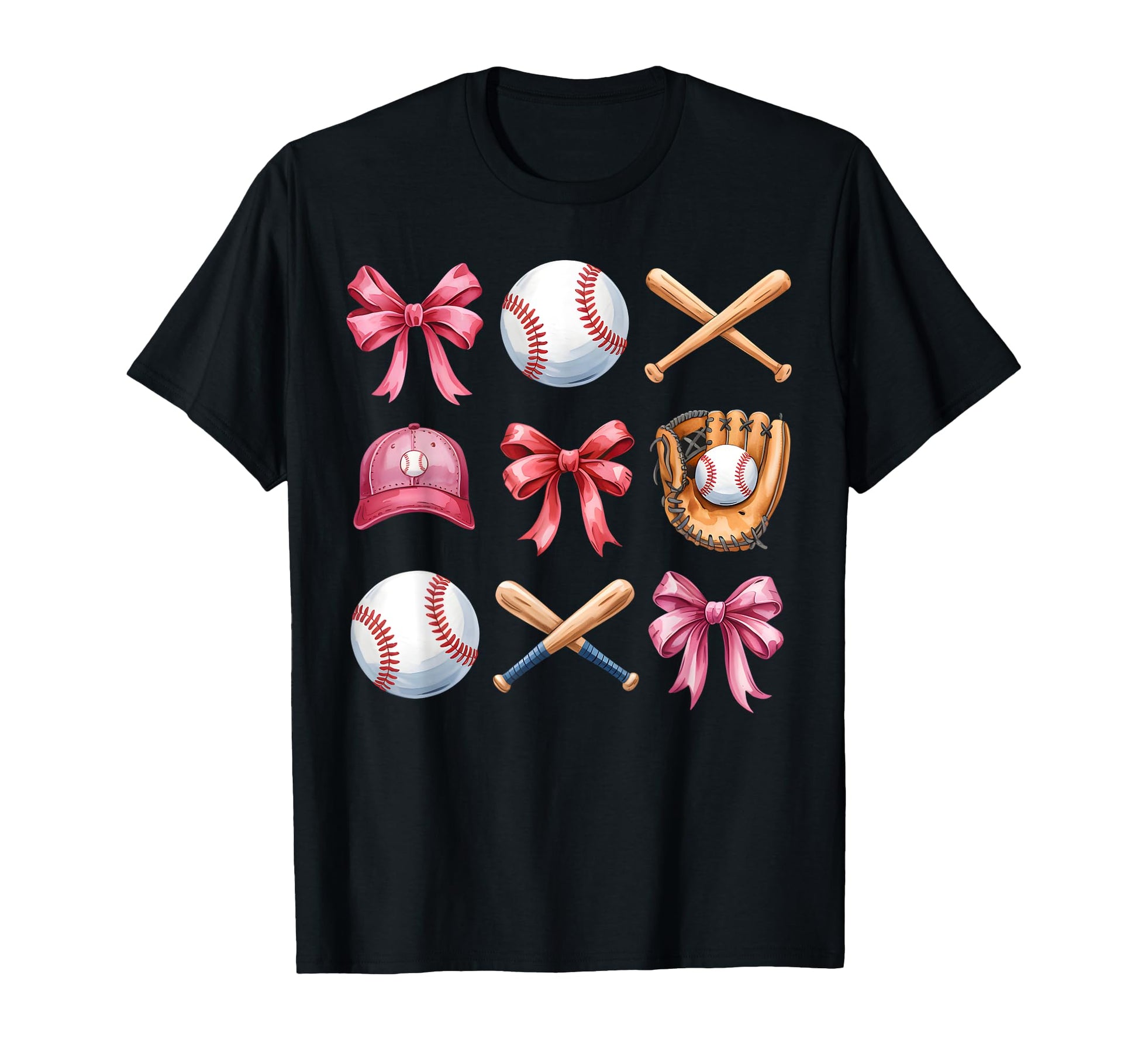 Baseball Coquette Bow Cheer Mom Mama T-Shirt - Trendy Graphic Unisex - T-Shirt, Sweatshirt, Hoodie