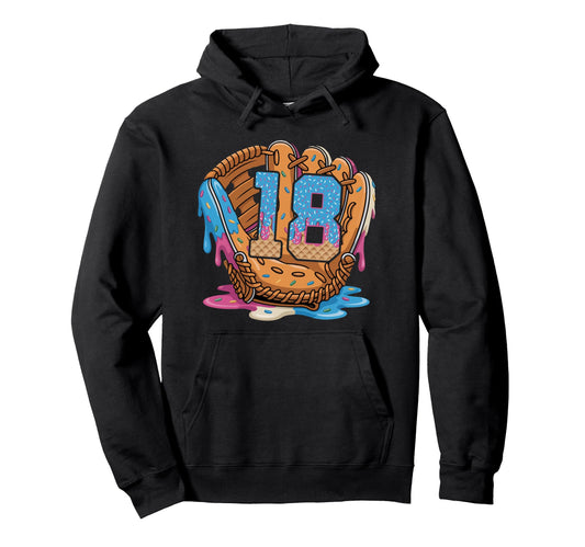 Baseball 18 Year Old Ice Cream Drip Hoodie - Custom Art Print for Adults - T-Shirt, Sweatshirt, Hoodie