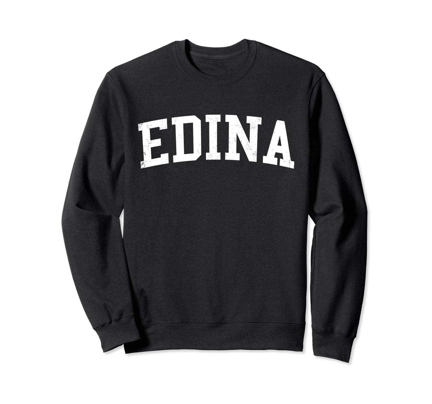 Edina Mn Distressed White Varsity Sweatshirt - Trendy Graphic Men Women - T-Shirt, Sweatshirt, Hoodie