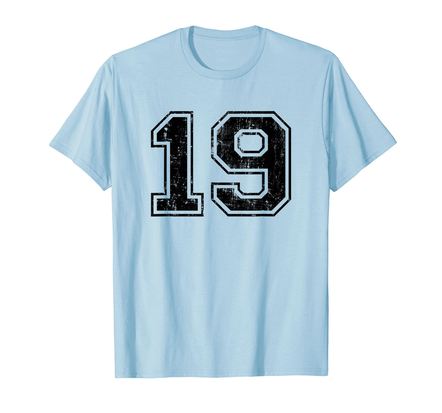 Number 19 Varsity Distressed Sport Team T-Shirt - Graphic Print for Adults - T-Shirt, Sweatshirt, Hoodie