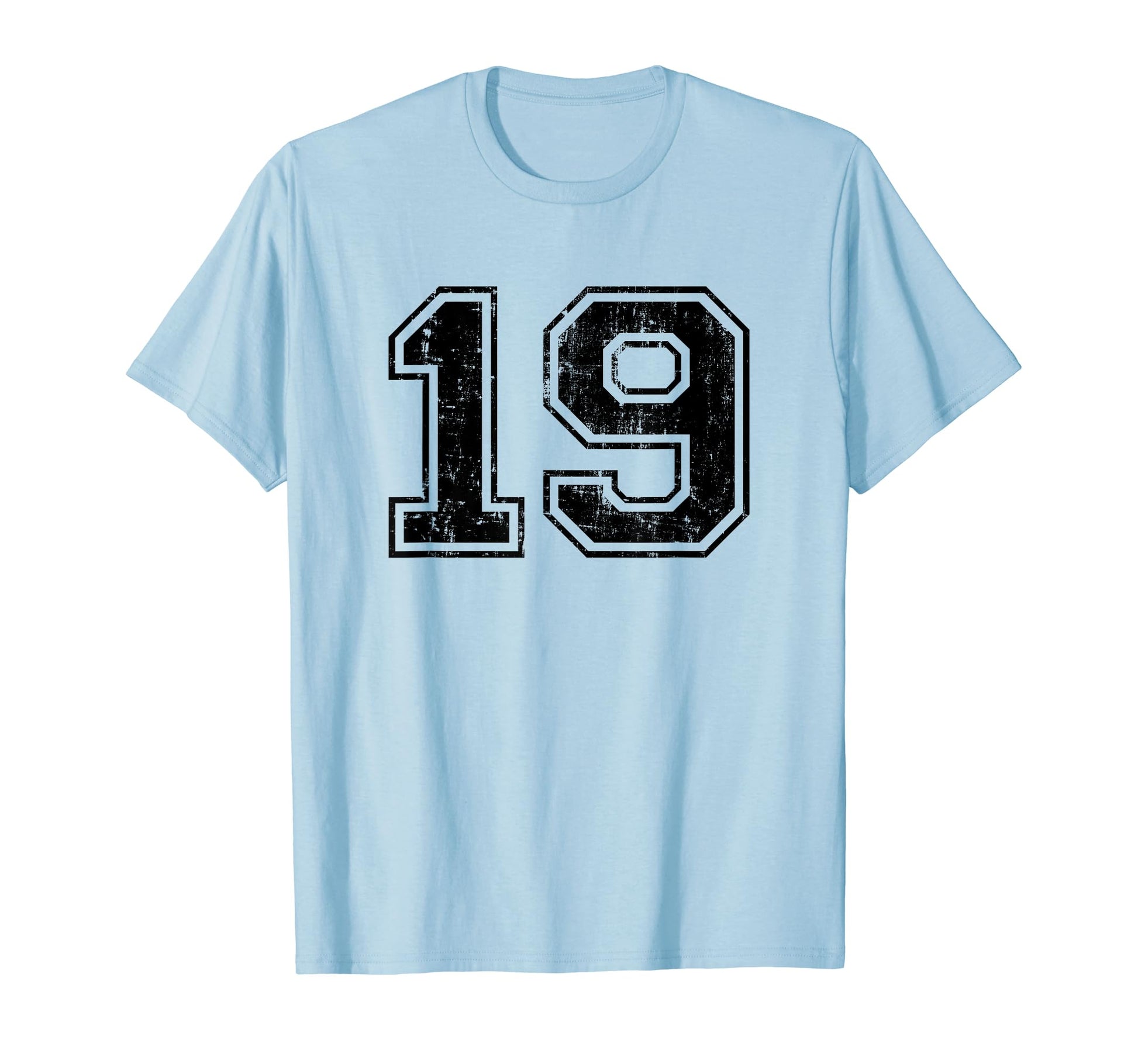 Number 19 Varsity Distressed Sport Team T-Shirt - Graphic Print for Adults - T-Shirt, Sweatshirt, Hoodie