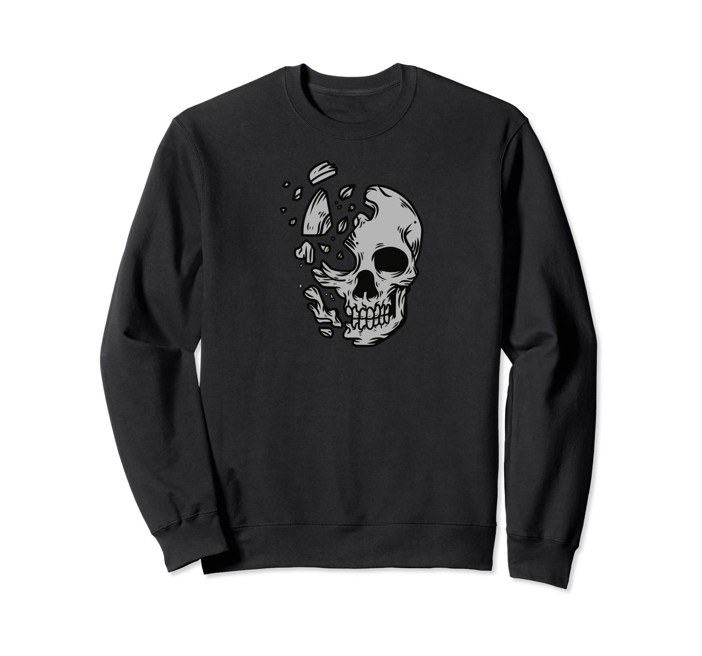 Trendy Y2K Gothic Skull Grunge Sweatshirt - Minimalist Print Unisex - T-Shirt, Sweatshirt, Hoodie