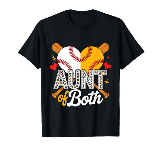Aunt Both Baseball Softball Game Day T-Shirt - Minimalist Print for Adults - T-Shirt, Sweatshirt, Hoodie