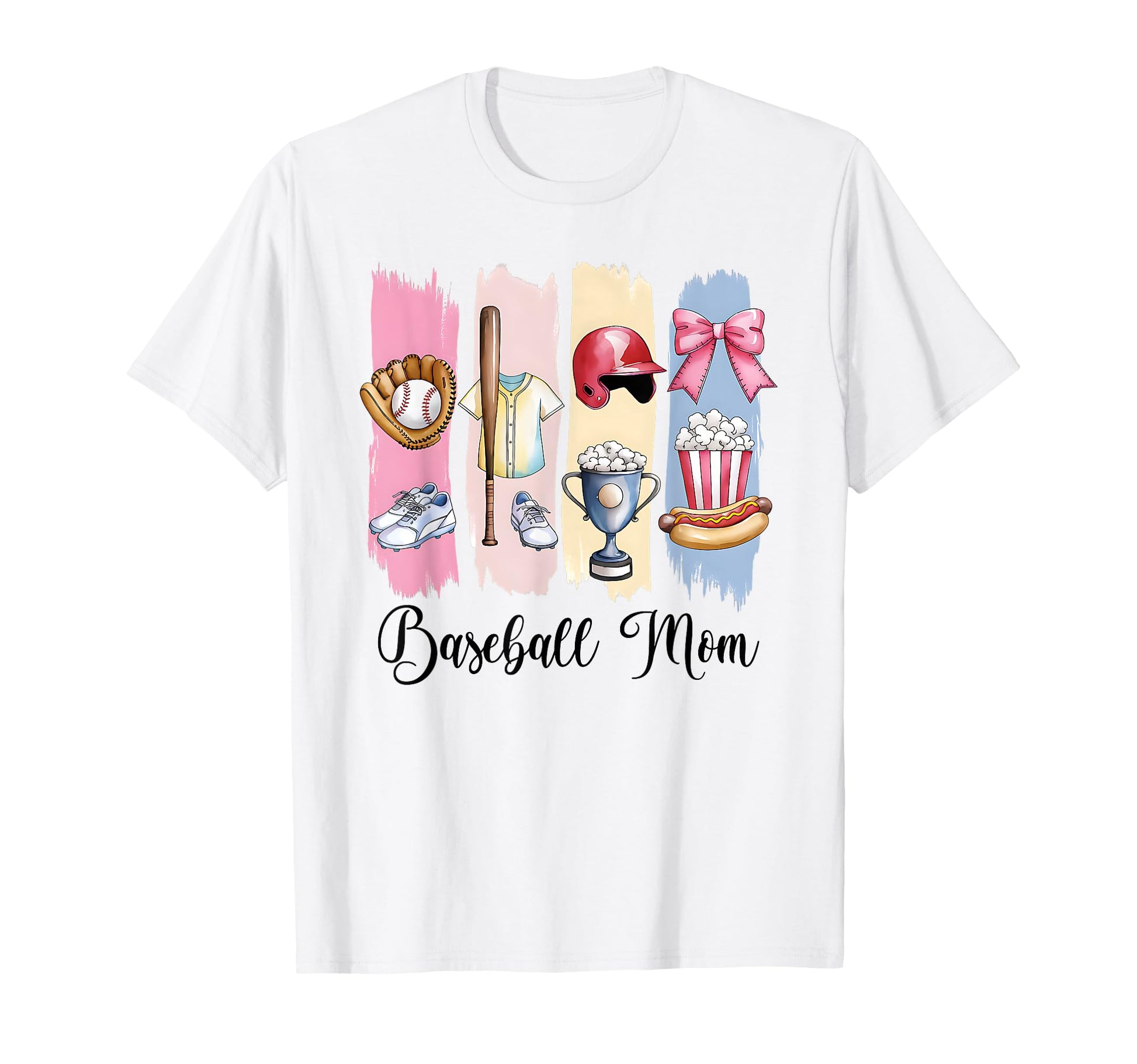 Baseball Coquette Bow Baseball Mom Mothers T-Shirt - Trendy Graphic Unisex - T-Shirt, Sweatshirt, Hoodie