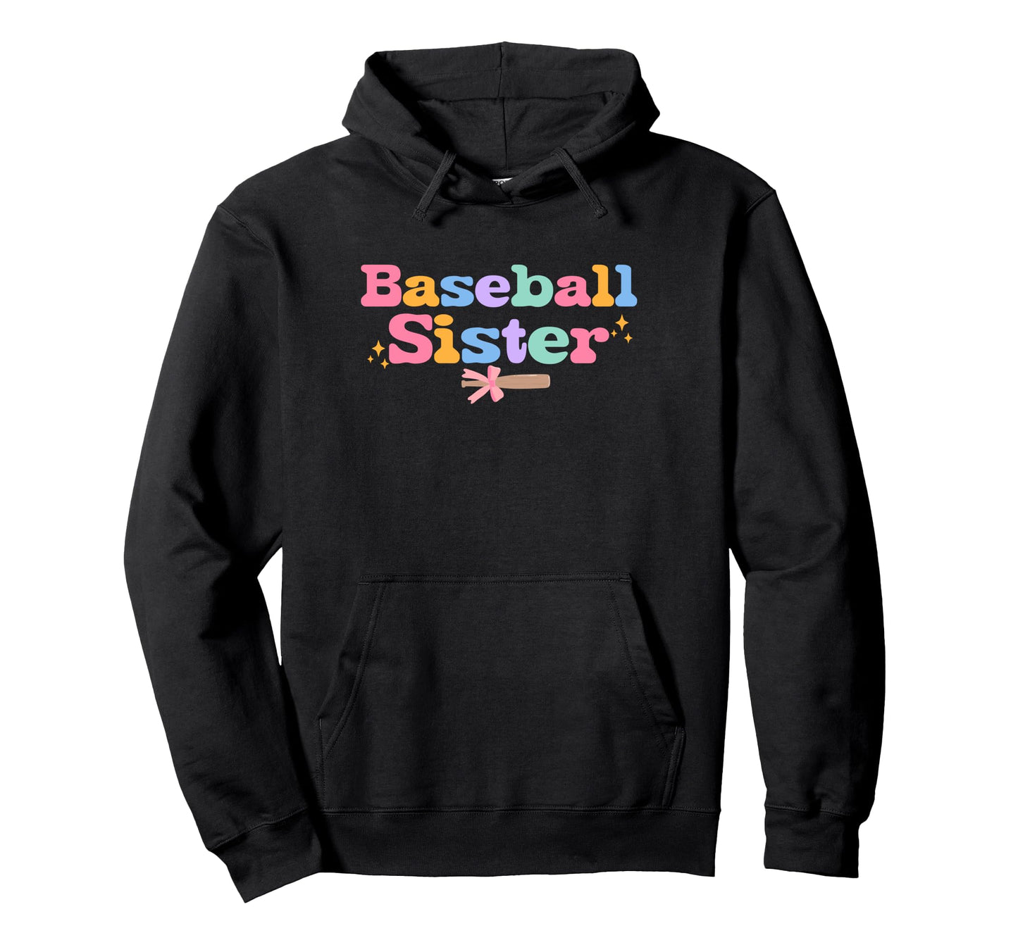 Baseball Sister Coquette Bow Hoodie - Casual Everyday Wear for Adults - T-Shirt, Sweatshirt, Hoodie