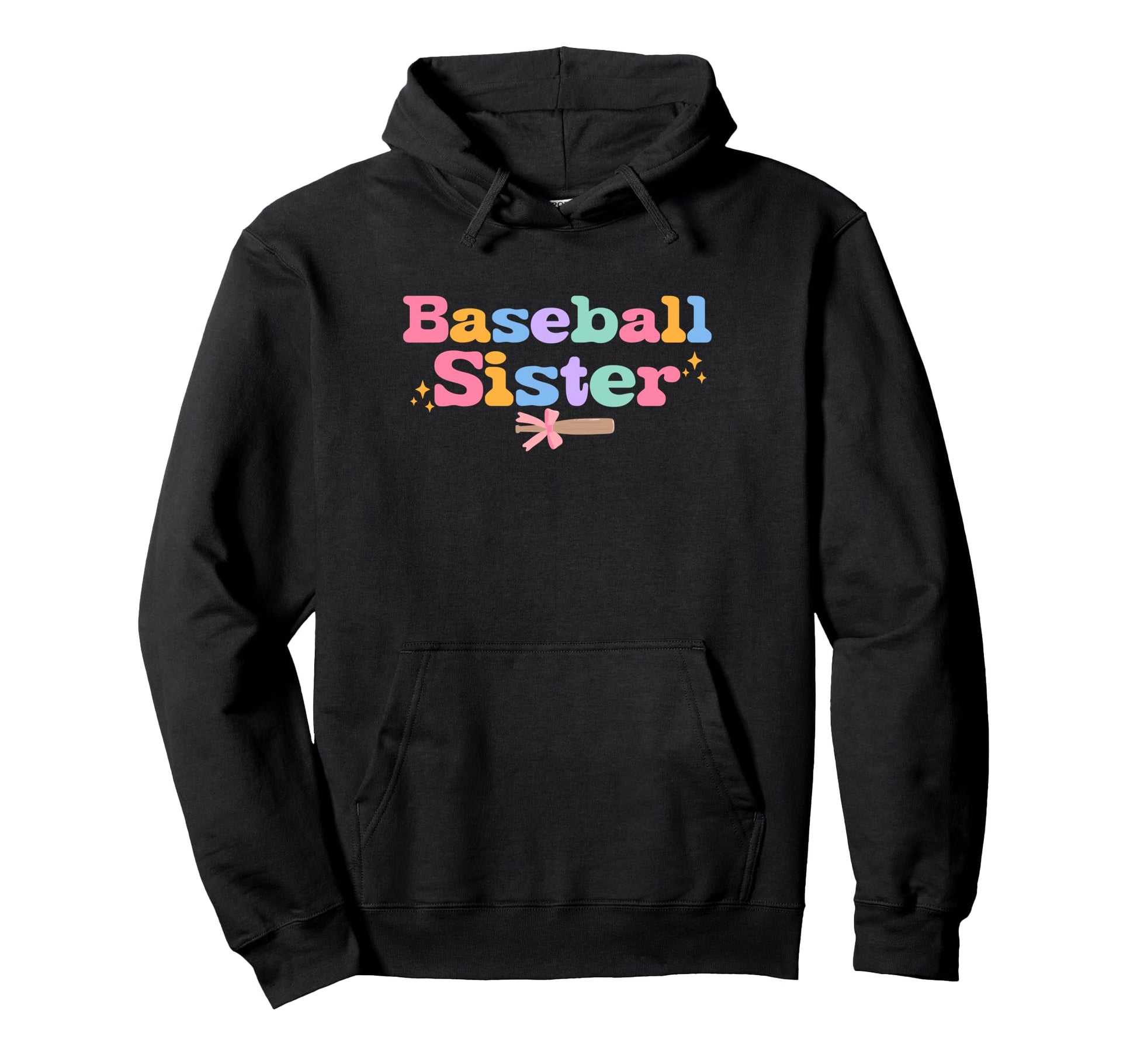 Baseball Sister Coquette Bow Hoodie - Casual Everyday Wear for Adults - T-Shirt, Sweatshirt, Hoodie