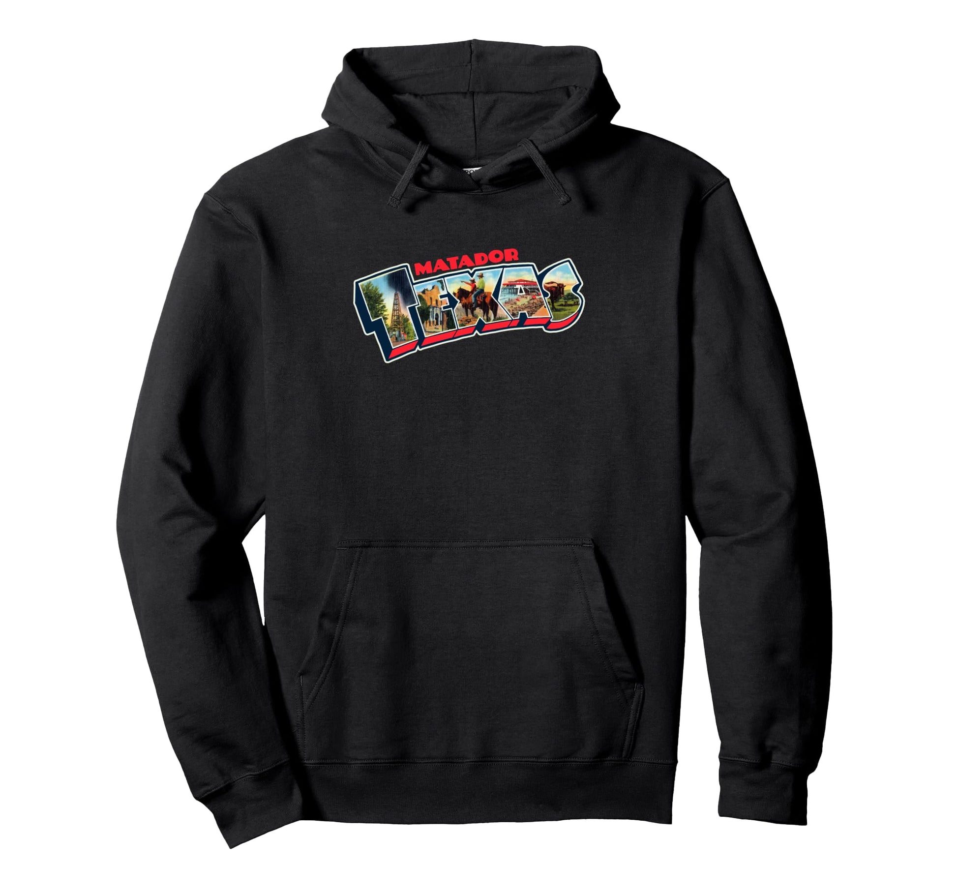 Matador Texas Postcard Tpa Travel Logo Hoodie - Fun Novelty Design Unisex - T-Shirt, Sweatshirt, Hoodie