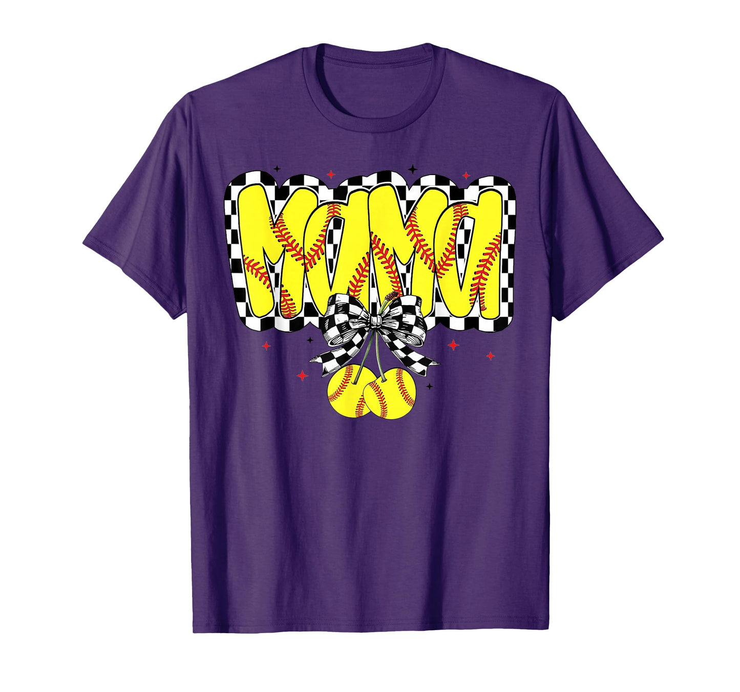 Softball Mama Cherries Coquette Bow T-Shirt - Unique Graphic Unisex - T-Shirt, Sweatshirt, Hoodie