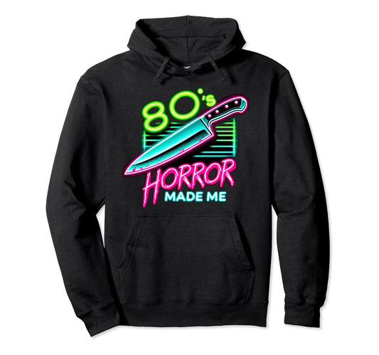 80S Horror Movies Made Me Synthwave Knife Hoodie - Minimalist Print Unisex - T-Shirt, Sweatshirt, Hoodie