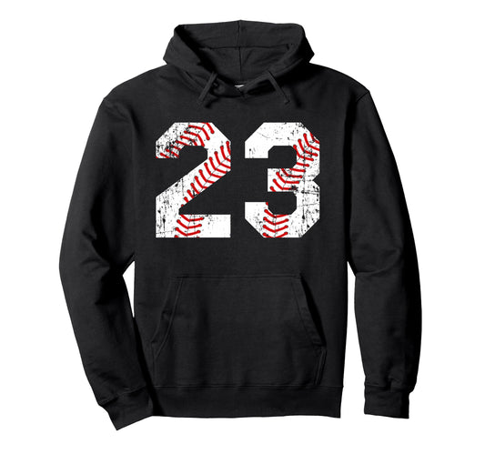 Baseball 23 Jersey Number Hoodie - Trendy Graphic Men Women - T-Shirt, Sweatshirt, Hoodie