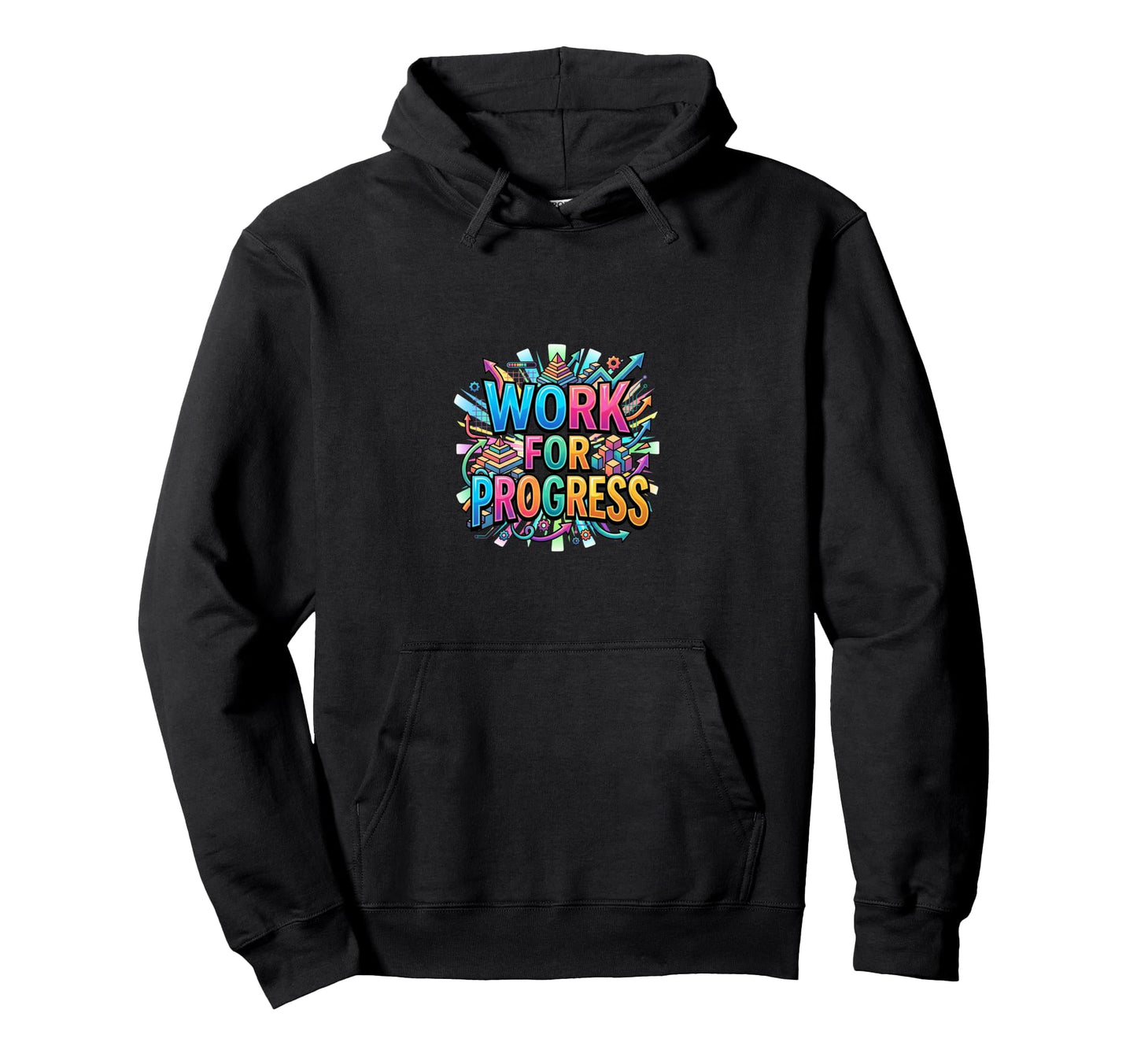 Progress Motivation Mindset Typography Hoodie - Graphic Print Unisex - T-Shirt, Sweatshirt, Hoodie