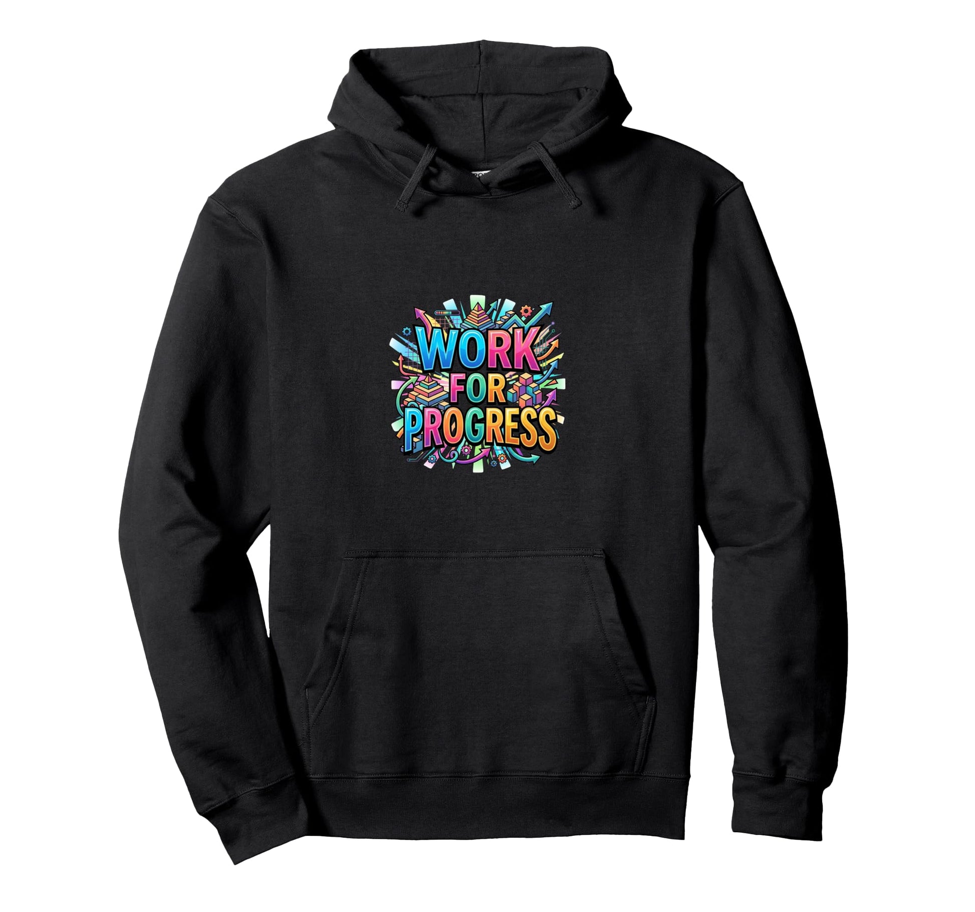 Progress Motivation Mindset Typography Hoodie - Graphic Print Unisex - T-Shirt, Sweatshirt, Hoodie