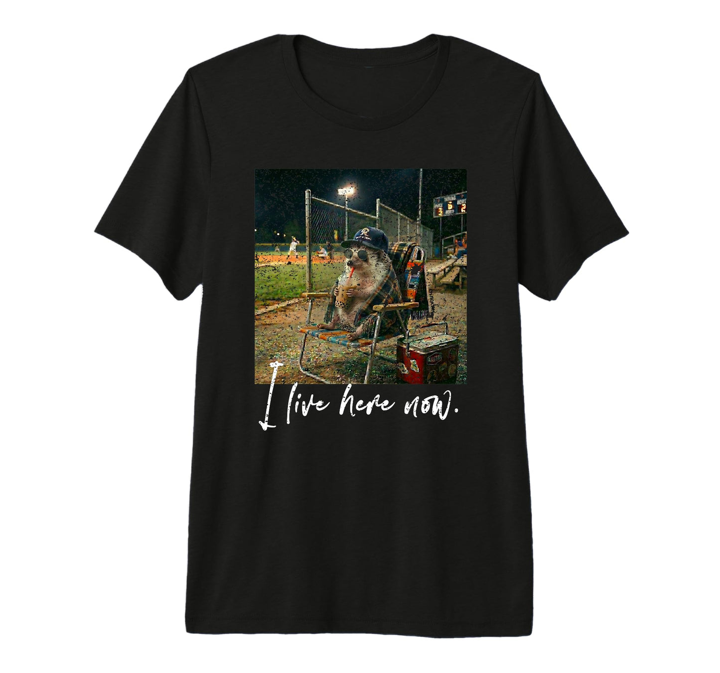 Distressed I Live Here Now Hedgehog T-Shirt - Streetwear Style Men Women - T-Shirt, Sweatshirt, Hoodie