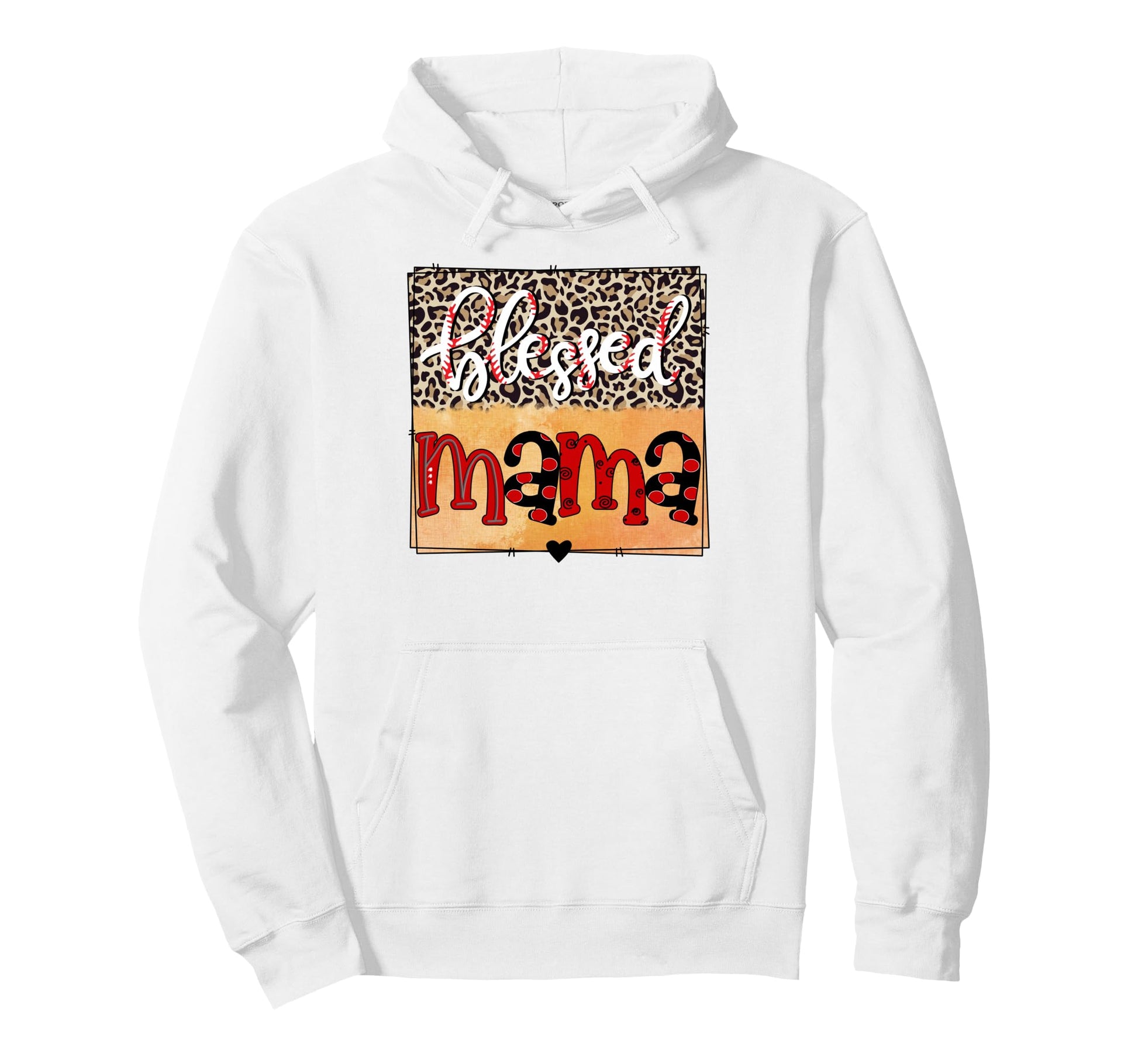 Blessed Mama Baseball Mom Softball Hoodie - Minimalist Print Men Women - T-Shirt, Sweatshirt, Hoodie