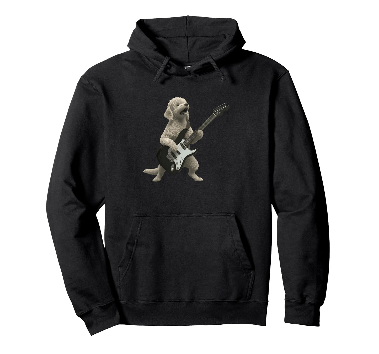 Funny Guitar Dog Rocking Puppy Hoodie - Fun Novelty Design for Adults - T-Shirt, Sweatshirt, Hoodie
