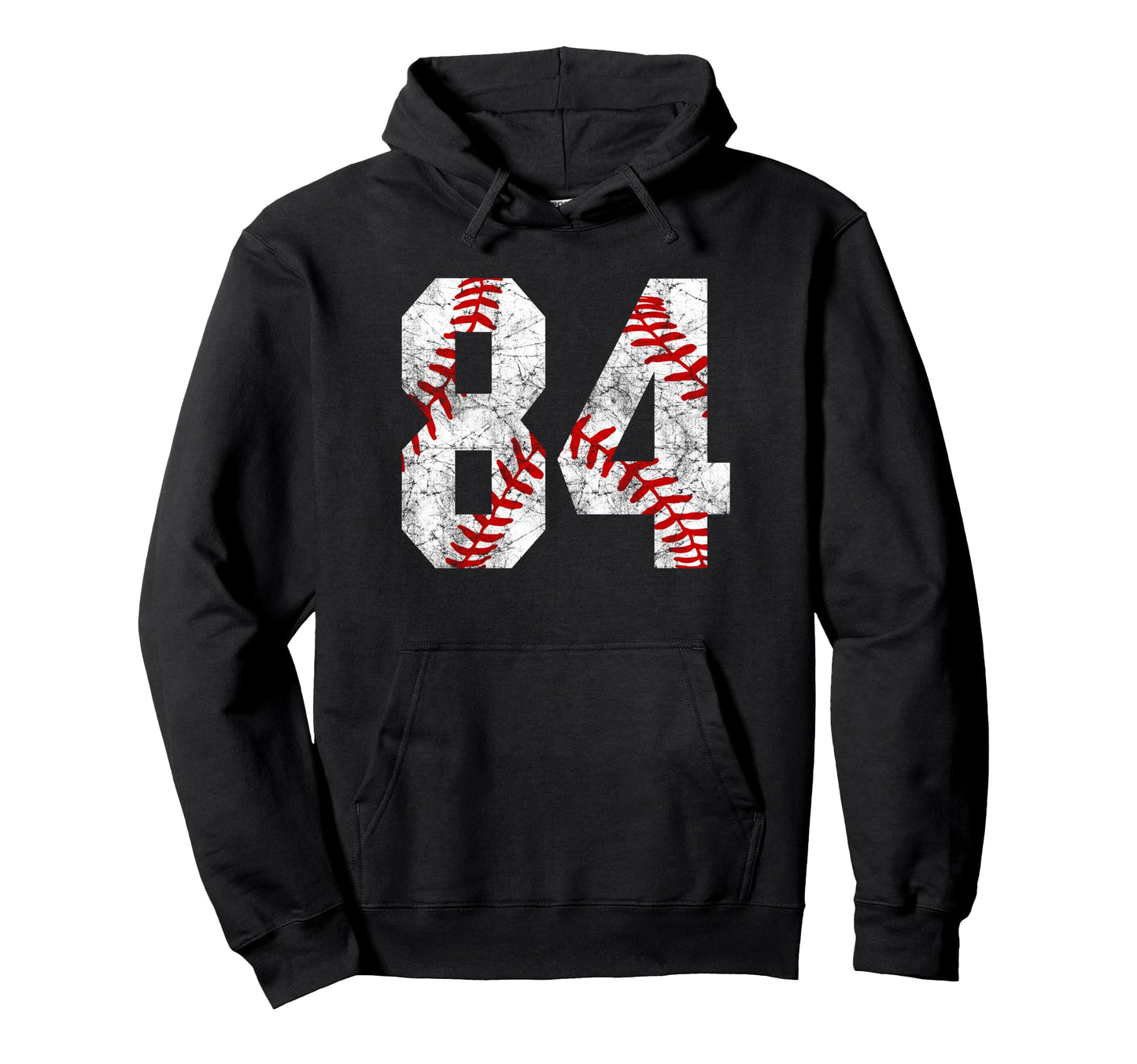 Distressed Baseball Number 84 Jersey Hoodie - Graphic Print Men Women - T-Shirt, Sweatshirt, Hoodie