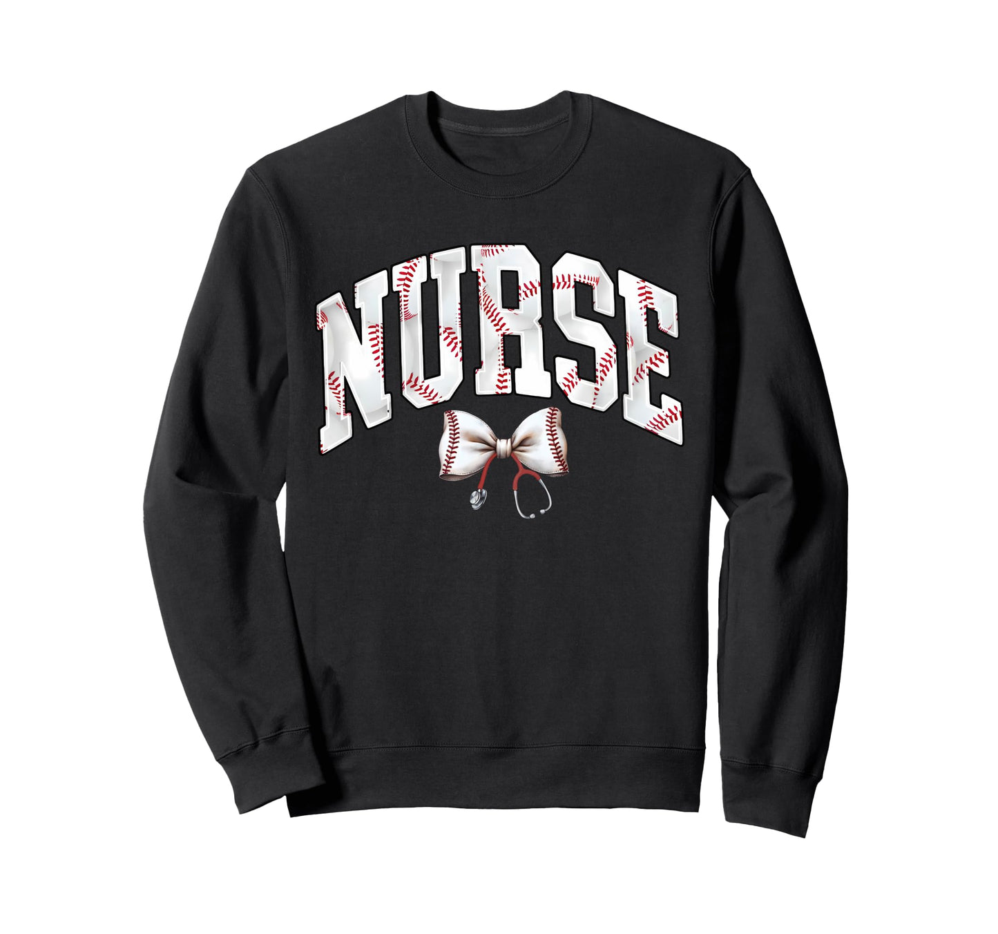 Nurse Baseball Stethoscope Coquette Sweatshirt - Novelty Apparel Unisex - T-Shirt, Sweatshirt, Hoodie