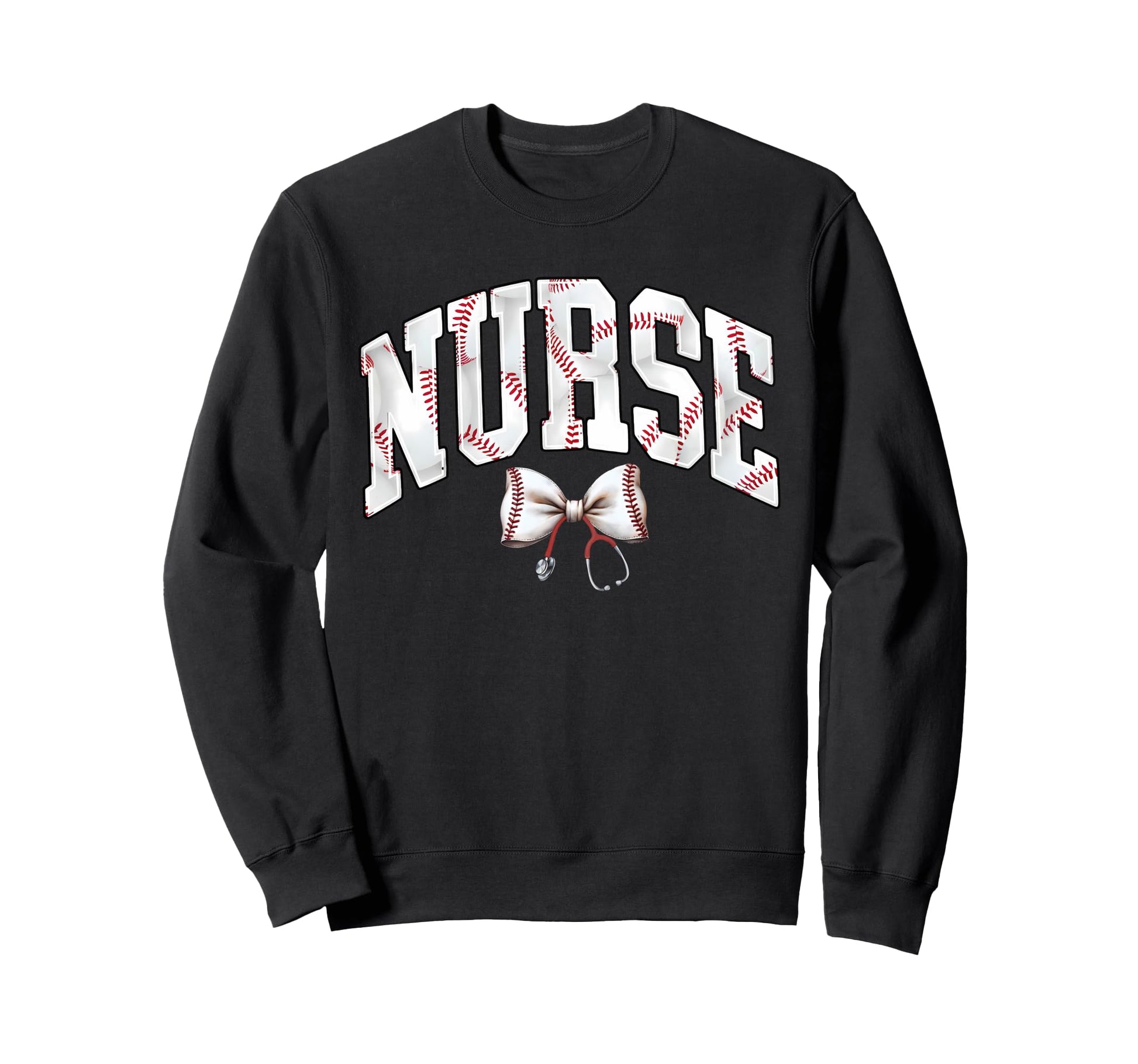 Nurse Baseball Stethoscope Coquette Sweatshirt - Novelty Apparel Unisex - T-Shirt, Sweatshirt, Hoodie