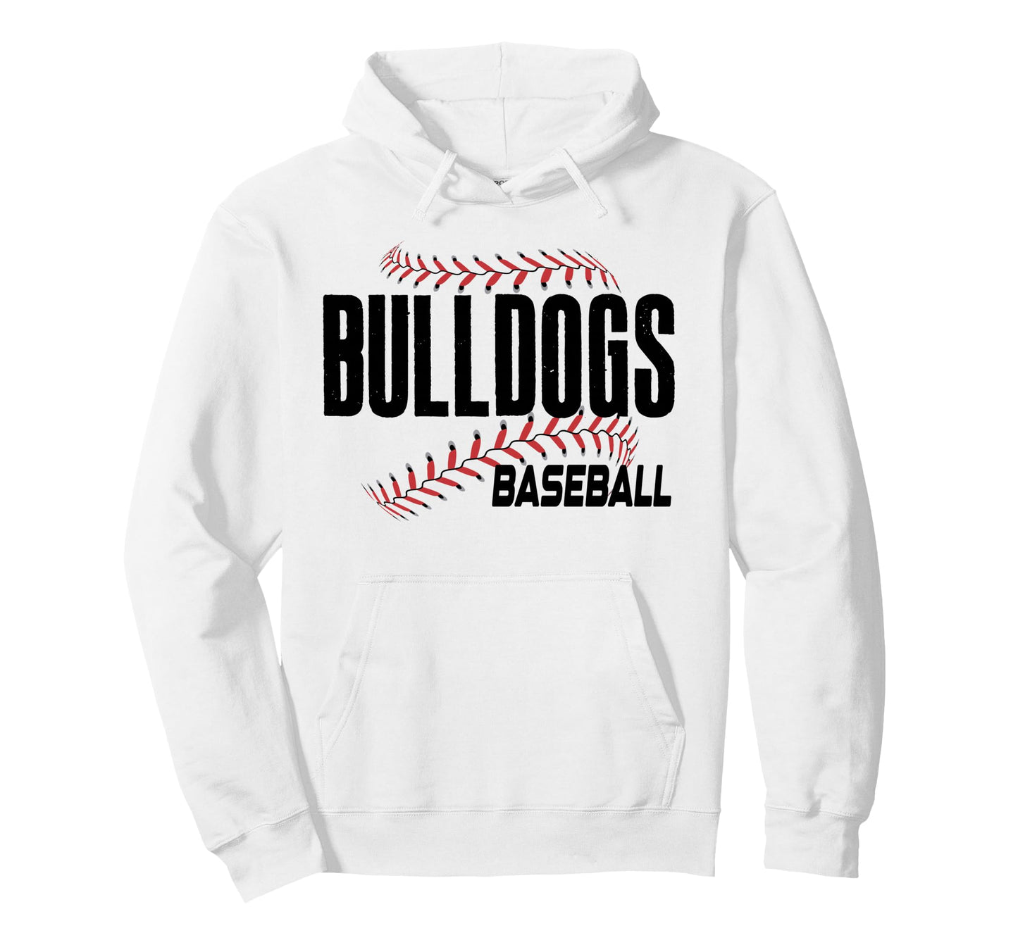 Bulldogs Baseball Laces Game Day Hoodie - Casual Everyday Wear Men Women - T-Shirt, Sweatshirt, Hoodie