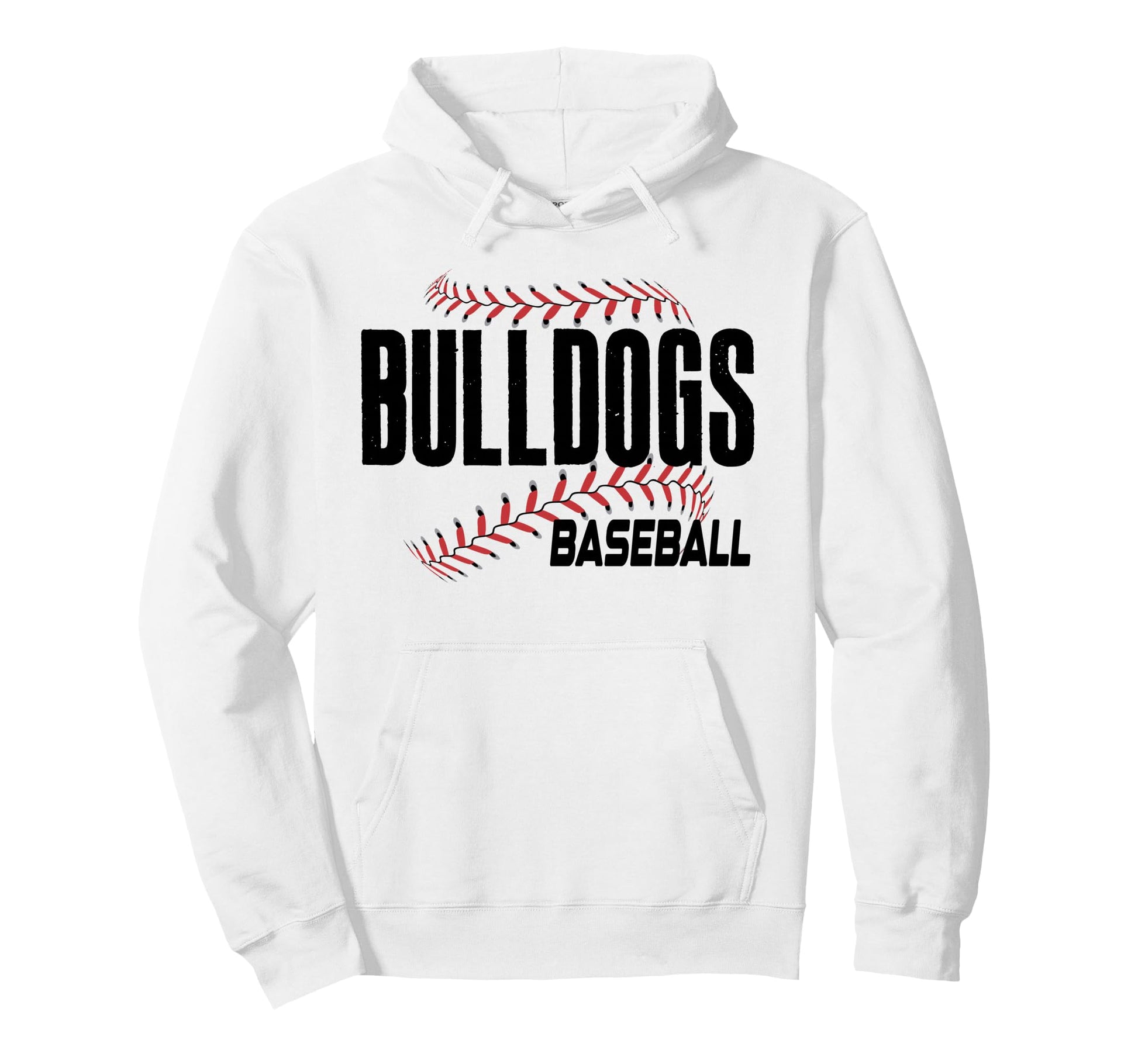 Bulldogs Baseball Laces Game Day Hoodie - Casual Everyday Wear Men Women - T-Shirt, Sweatshirt, Hoodie