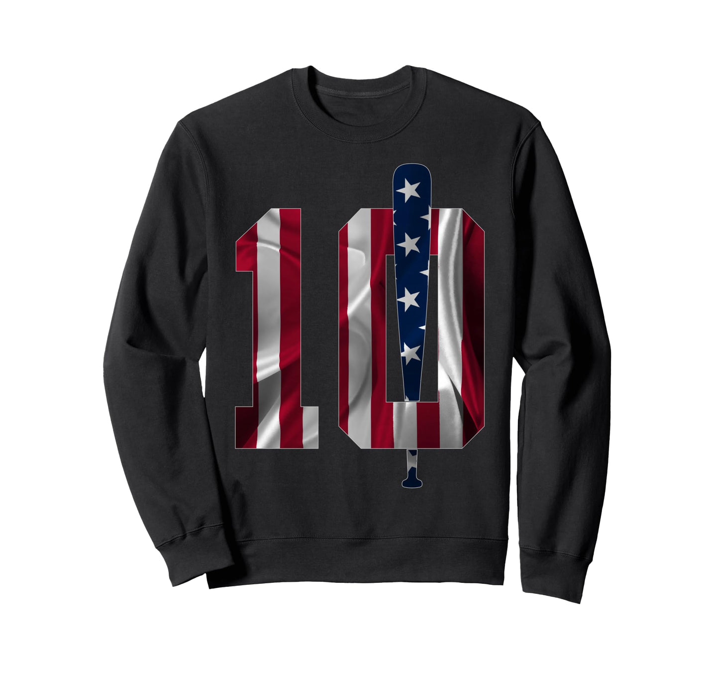 Number 10 Years Baseball 10Th Sweatshirt - Custom Art Print for Adults - T-Shirt, Sweatshirt, Hoodie