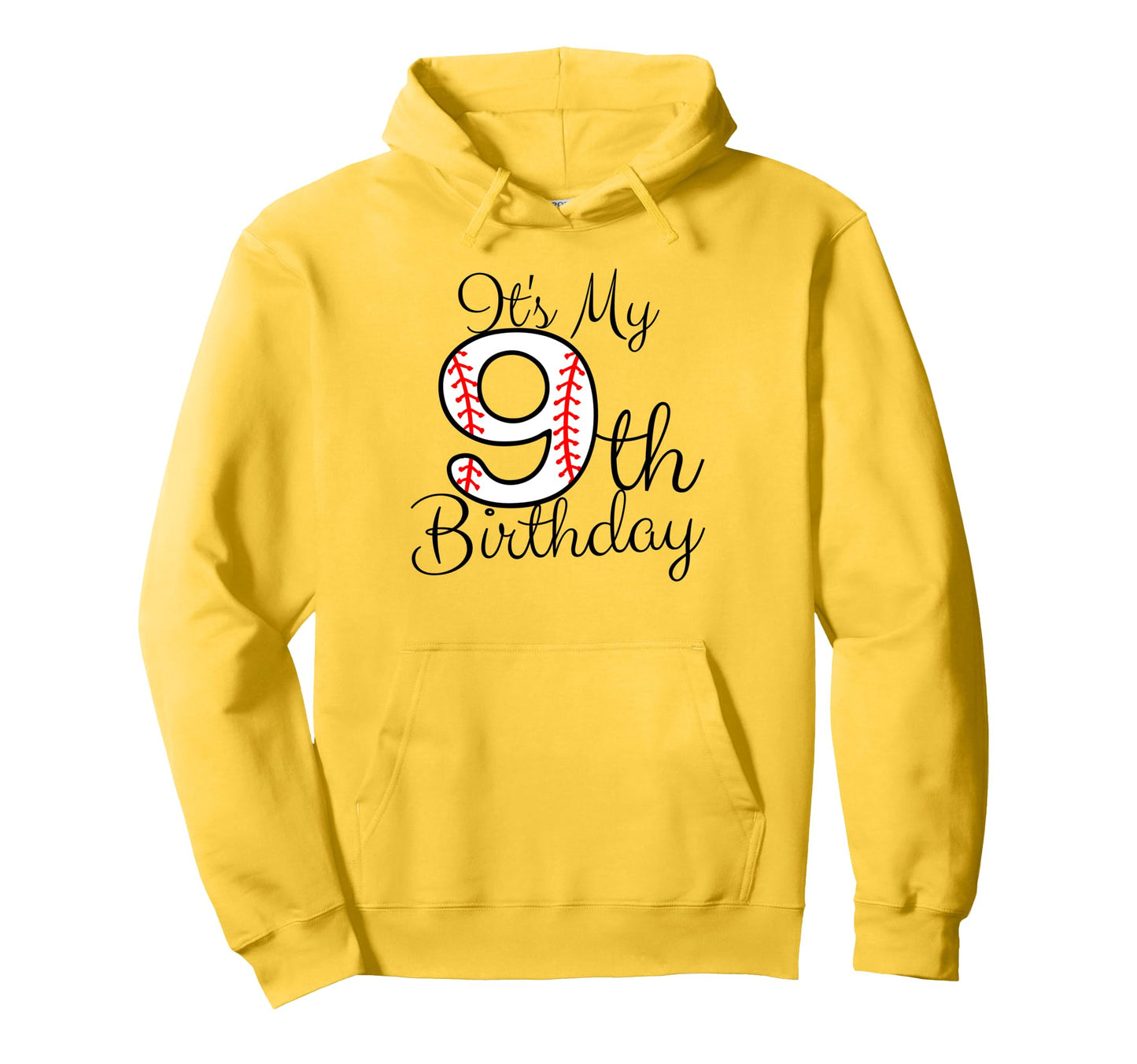 Its My 9Th Birthday Baseball Player Hoodie - Aesthetic Graphic Men Women - T-Shirt, Sweatshirt, Hoodie