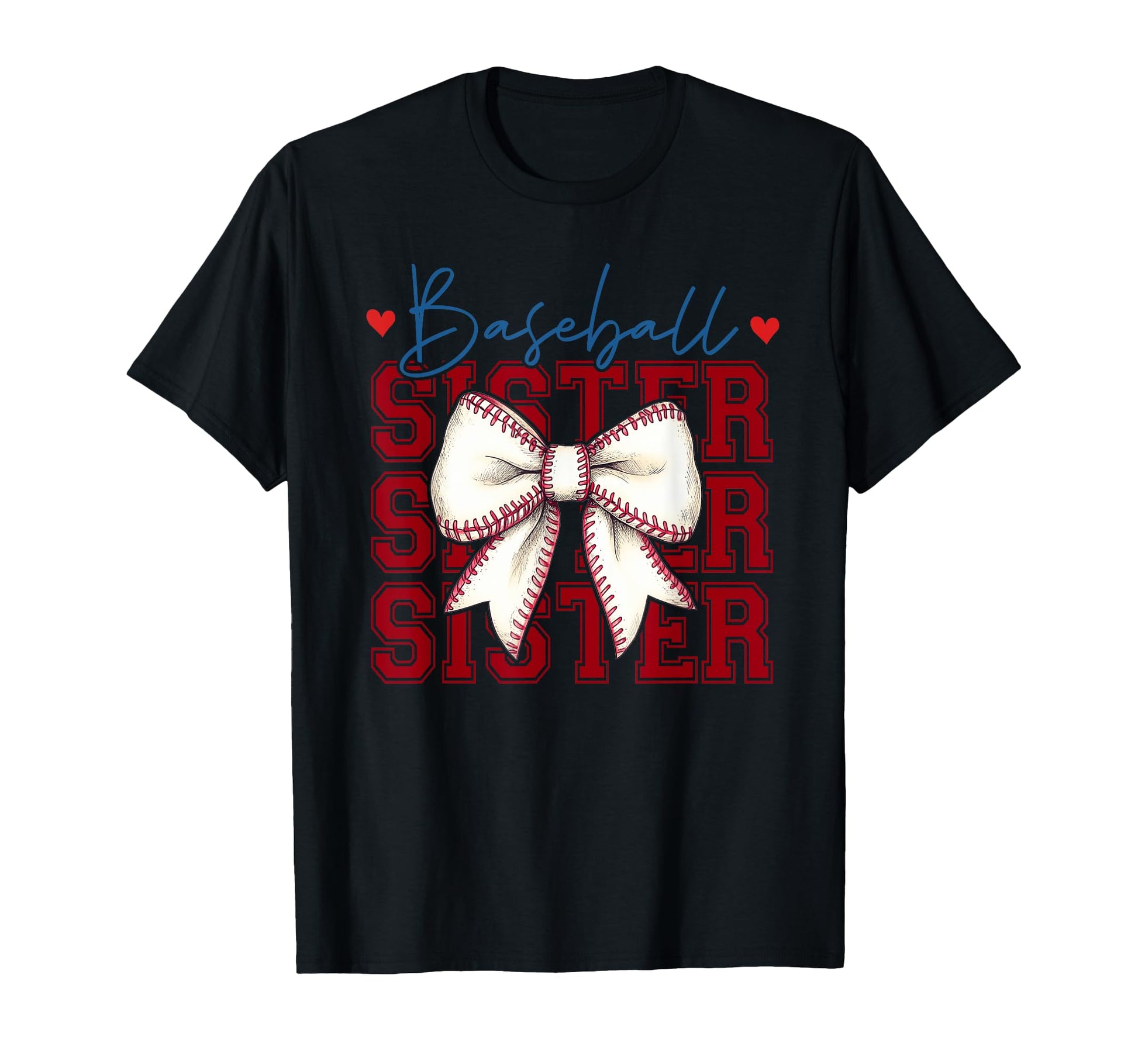 Baseball Sister Coquette Bow Biggest Fan T-Shirt - Minimalist Print Unisex - T-Shirt, Sweatshirt, Hoodie